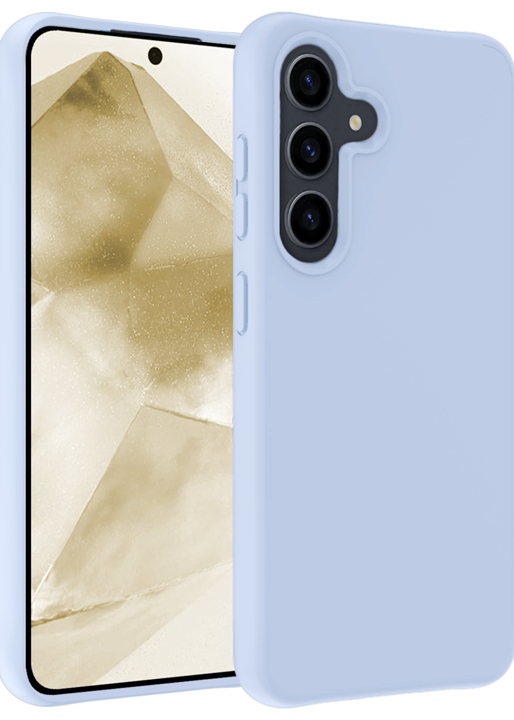 LUQ Hoesje Geschikt voor Samsung A55 Hoesje Siliconen Case - Hoes Geschikt voor Samsung Galaxy A55 Hoes Siliconen - Lichtblauw