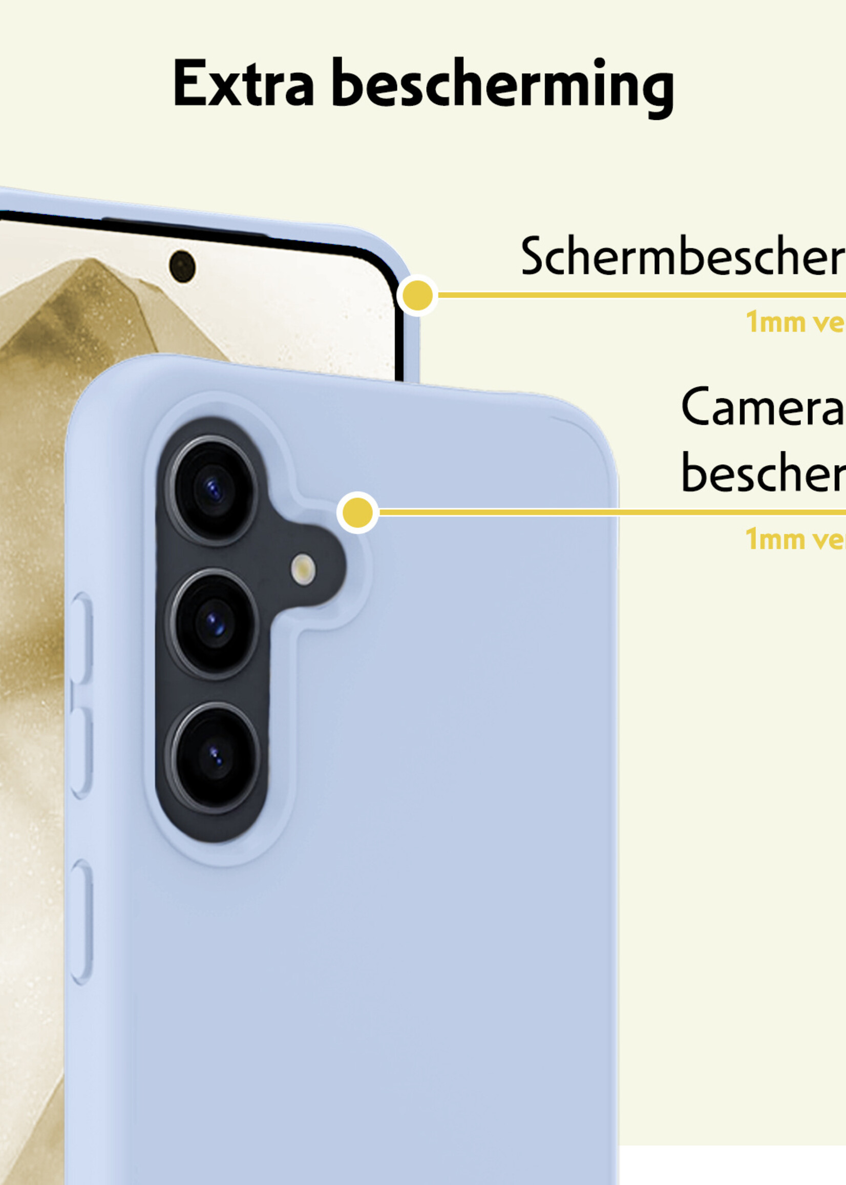 LUQ Hoesje Geschikt voor Samsung A55 Hoesje Siliconen Case - Hoes Geschikt voor Samsung Galaxy A55 Hoes Siliconen - Lichtblauw