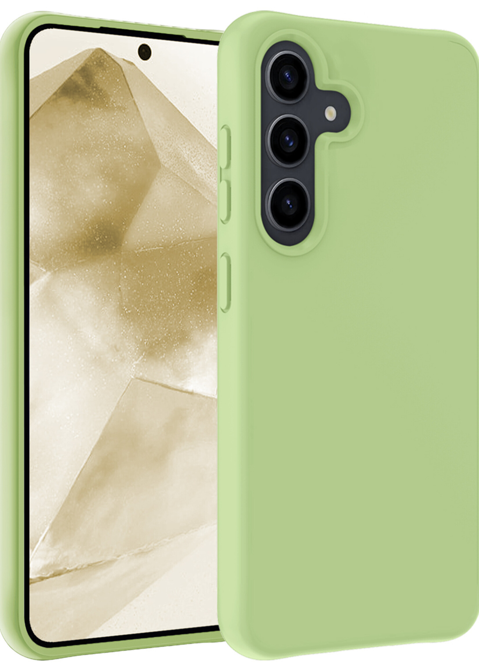 LUQ Hoesje Geschikt voor Samsung A55 Hoesje Siliconen Case - Hoes Geschikt voor Samsung Galaxy A55 Hoes Siliconen - Groen