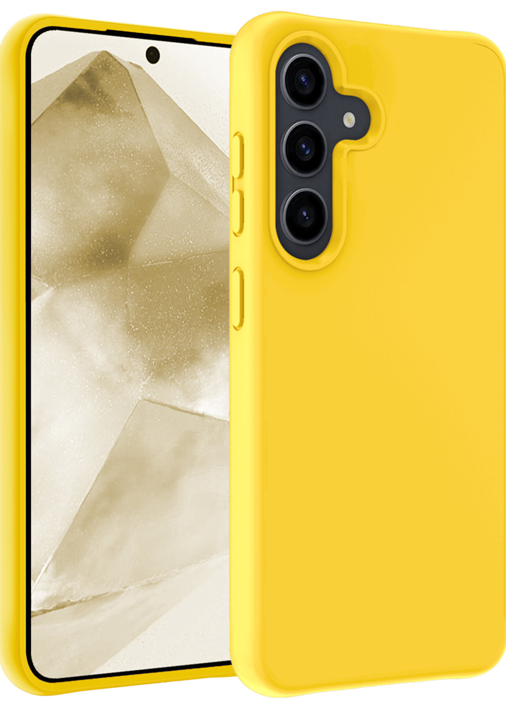 LUQ Hoesje Geschikt voor Samsung A55 Hoesje Siliconen Case - Hoes Geschikt voor Samsung Galaxy A55 Hoes Siliconen - Geel