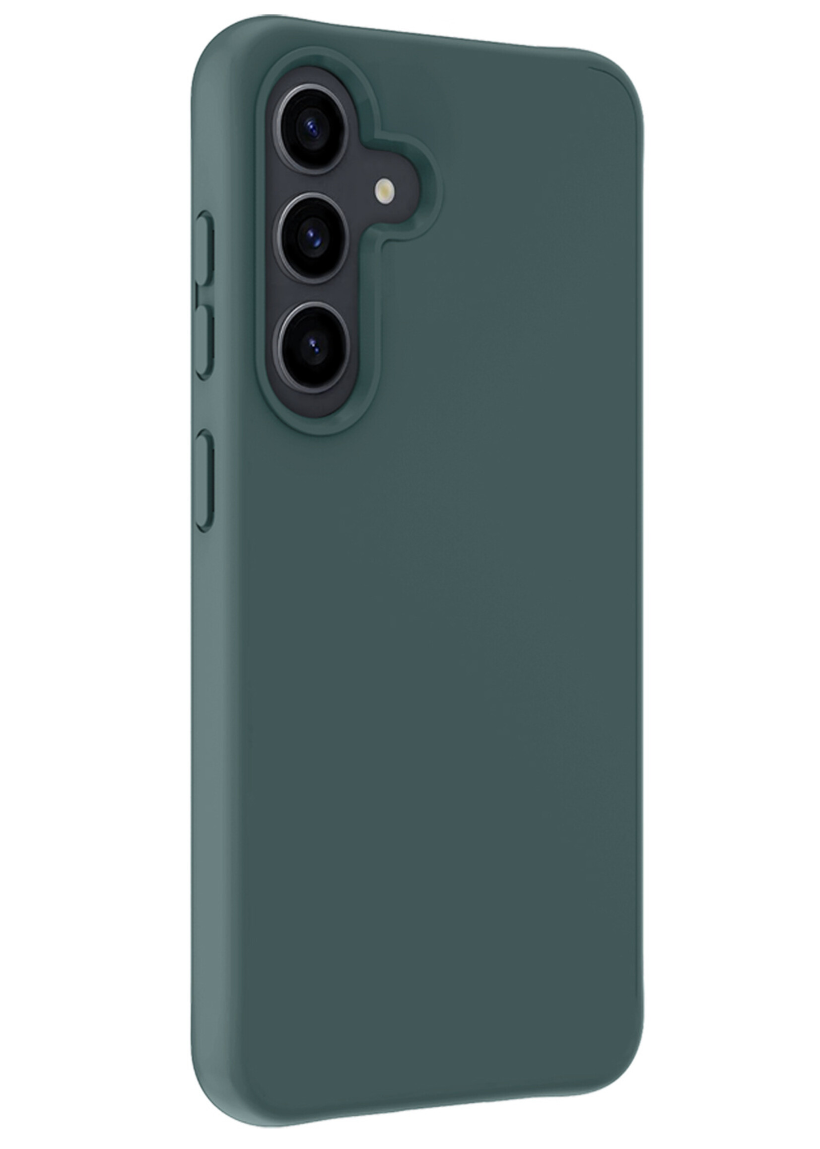 LUQ Hoesje Geschikt voor Samsung A55 Hoesje Siliconen Case - Hoes Geschikt voor Samsung Galaxy A55 Hoes Siliconen - Donkergroen