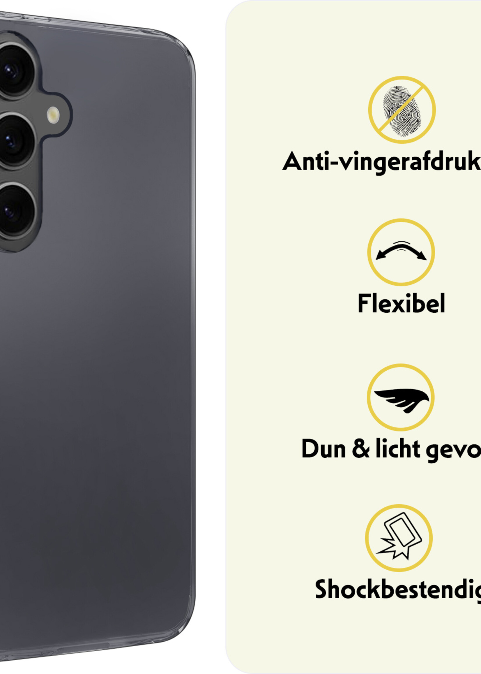 LUQ Hoesje Geschikt voor Samsung A55 Hoesje Siliconen Case - Hoes Geschikt voor Samsung Galaxy A55 Hoes Siliconen - Transparant
