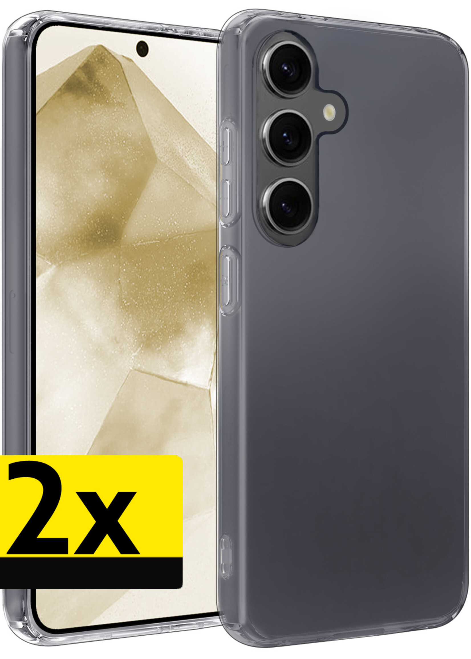 LUQ Hoesje Geschikt voor Samsung A55 Hoesje Siliconen Case - Hoes Geschikt voor Samsung Galaxy A55 Hoes Siliconen - Transparant - 2 Stuks