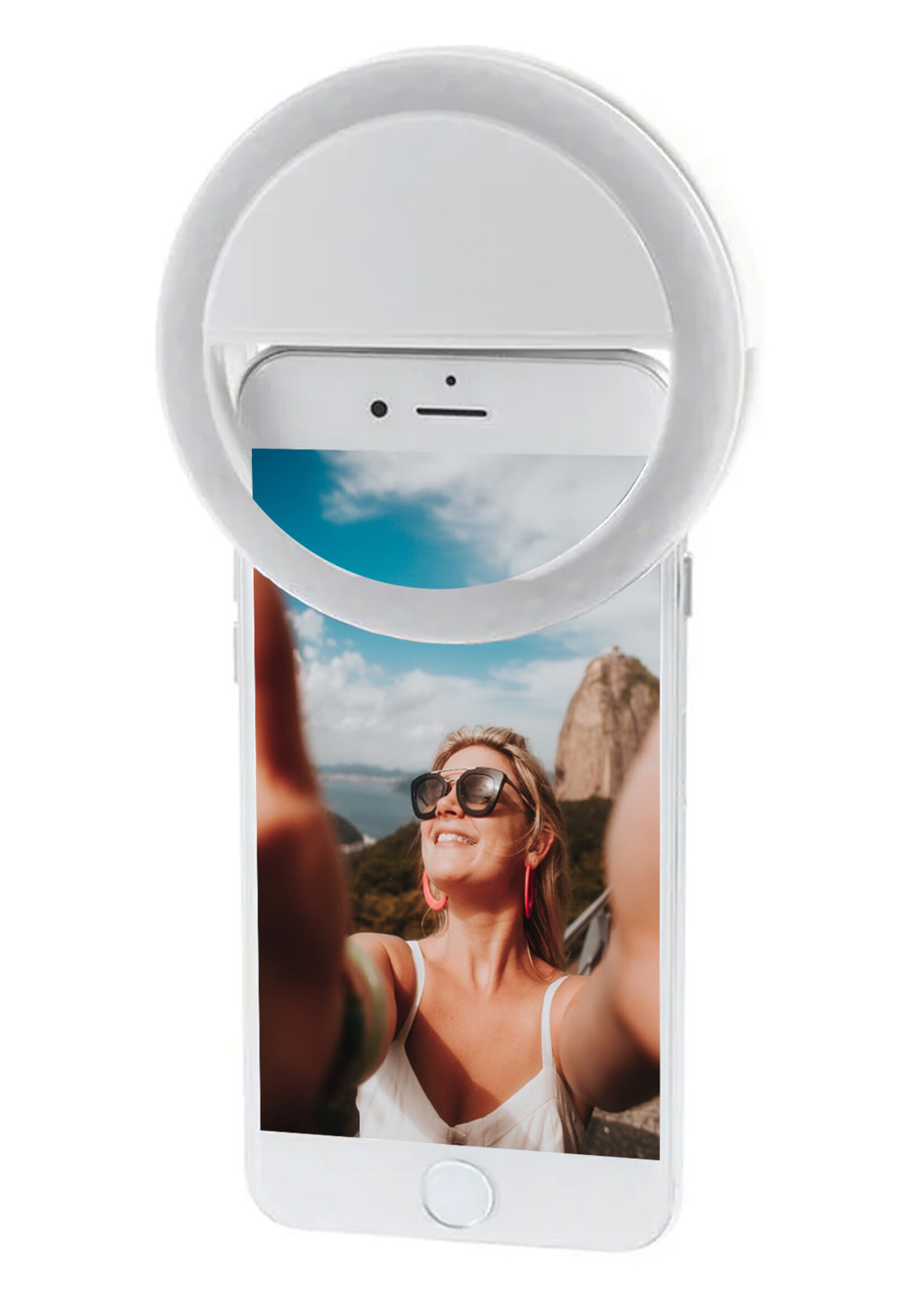 LUQ Selfie Ring Light Clip - Geschikt Voor TikTok Lamp Selfie Light Draadloos Lampje - Selfie Lamp Universeel Oplaadbaar - Wit