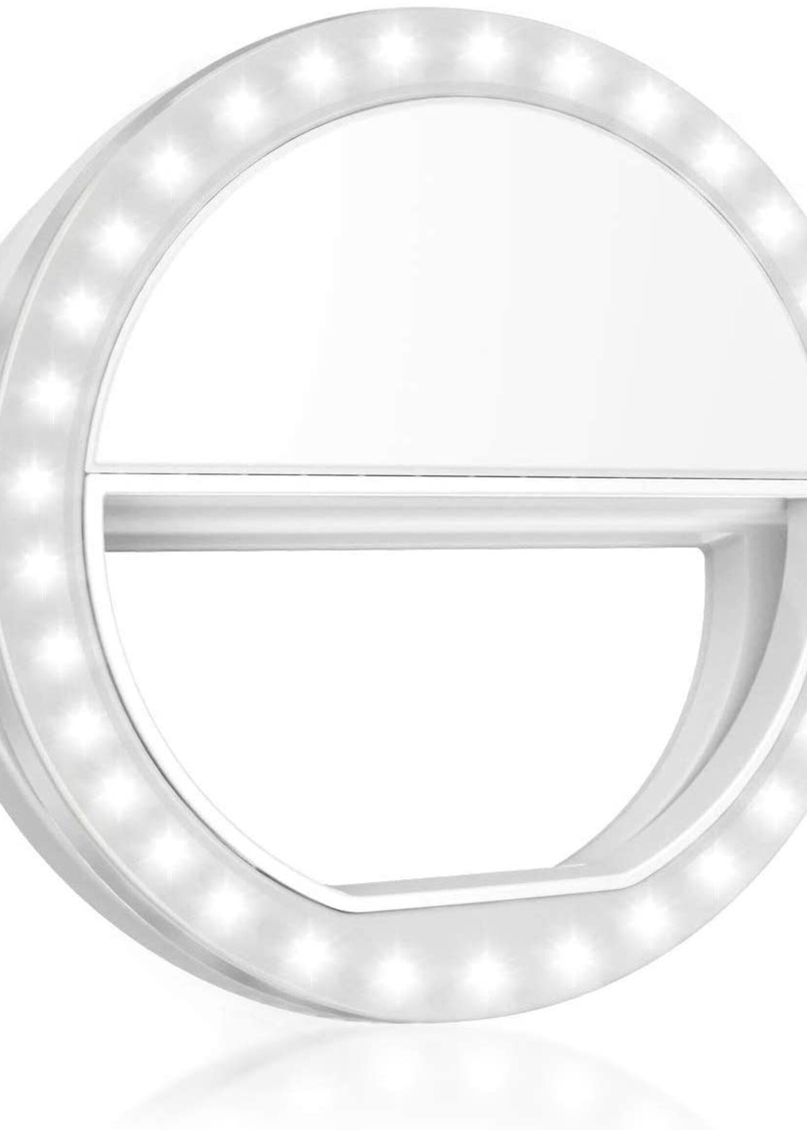 LUQ Selfie Ring Light Clip - Geschikt Voor TikTok Lamp Selfie Light Draadloos Lampje - Selfie Lamp Universeel Oplaadbaar - Wit