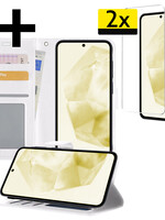 LUQ LUQ Samsung Galaxy A35 Hoesje Bookcase Met 2x Screenprotector - Wit