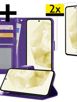 LUQ LUQ Samsung Galaxy A35 Hoesje Bookcase Met 2x Screenprotector - Paars