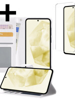 LUQ LUQ Samsung Galaxy A35 Hoesje Bookcase Met Screenprotector - Wit