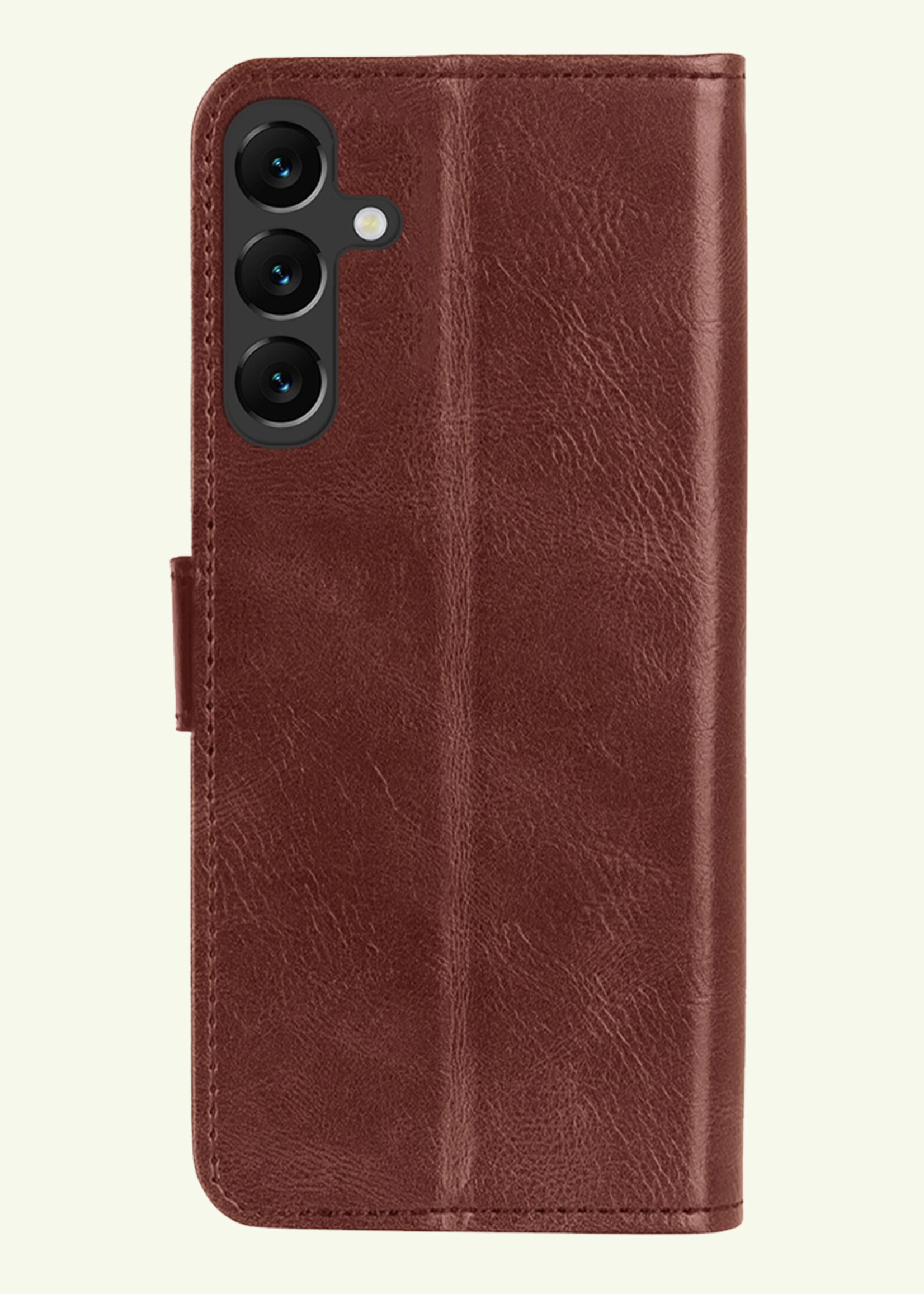 LUQ Hoesje Geschikt voor Samsung A35 Hoesje Book Case Hoes Wallet Cover Met Screenprotector - Hoes Geschikt voor Samsung Galaxy A35 5G Hoesje Bookcase Hoes - Bruin