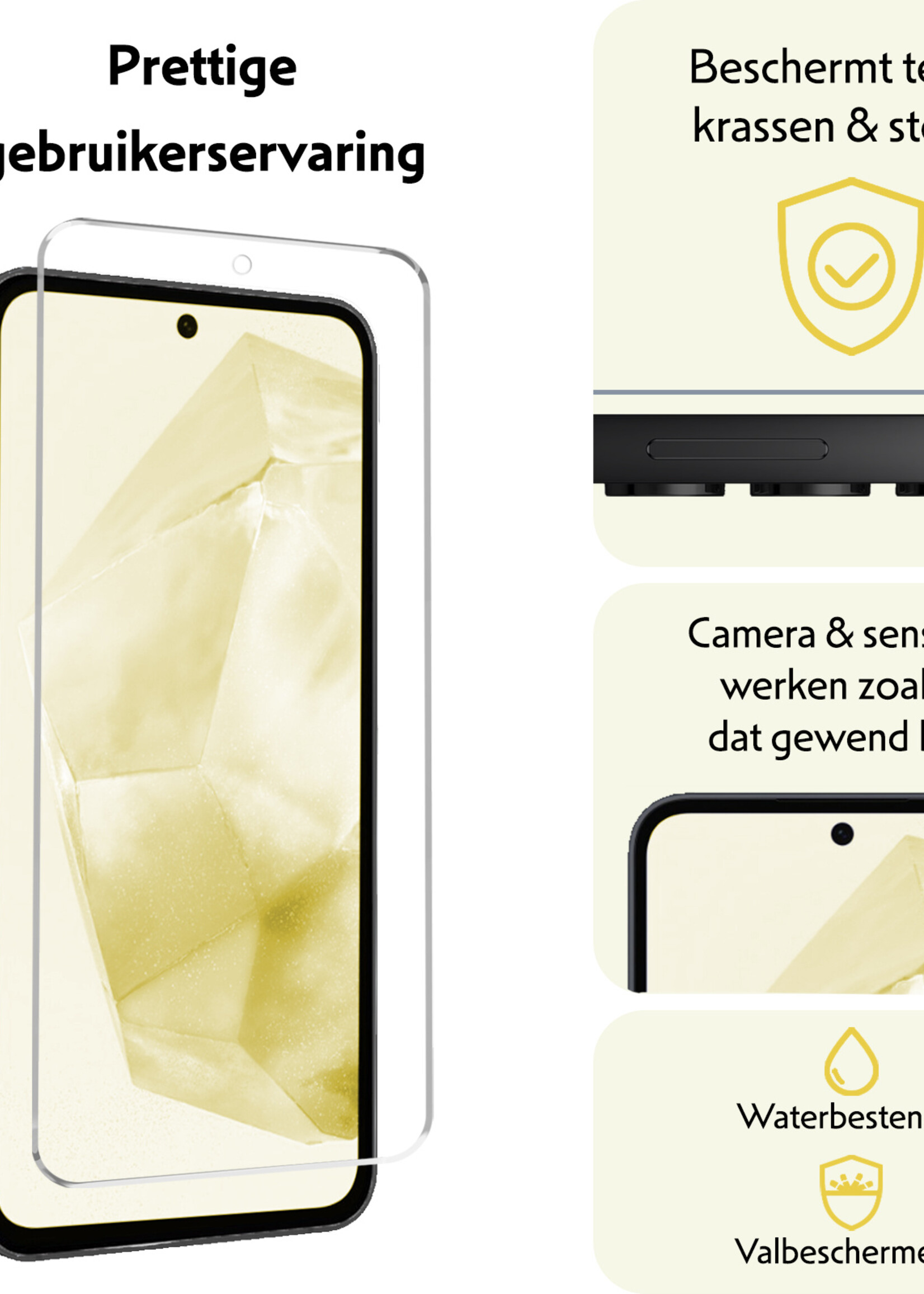 LUQ Screenprotector Geschikt voor Samsung A35 Screenprotector Beschermglas Gehard Glas - Screenprotector Geschikt voor Samsung Galaxy A35 5G Screenprotector Glas - 3 Stuks