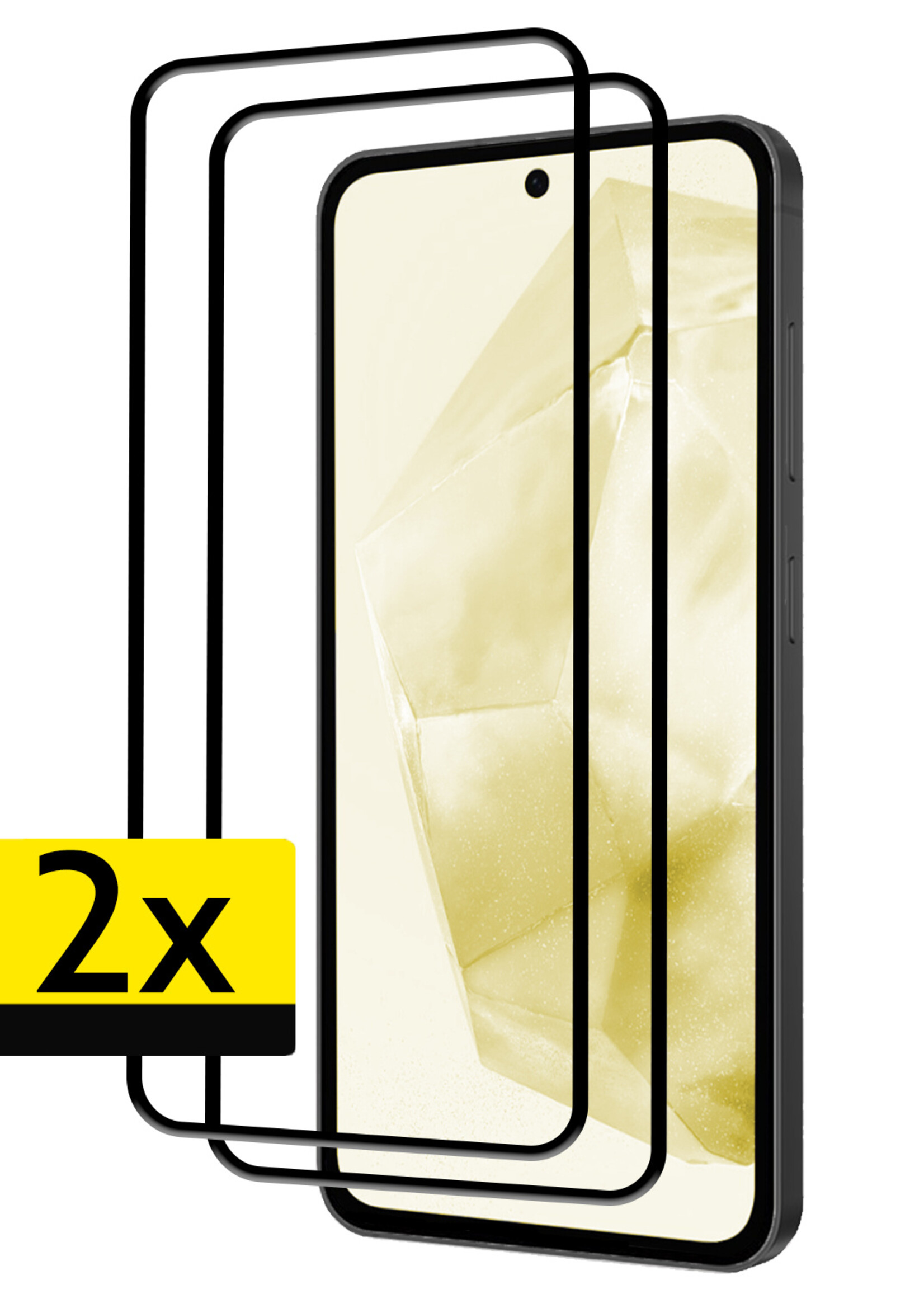 LUQ Screenprotector Geschikt voor Samsung A35 Screenprotector Glas Full Cover - Screenprotector Geschikt voor Samsung Galaxy A35 5G Screenprotector Full Cover - 2 Stuks