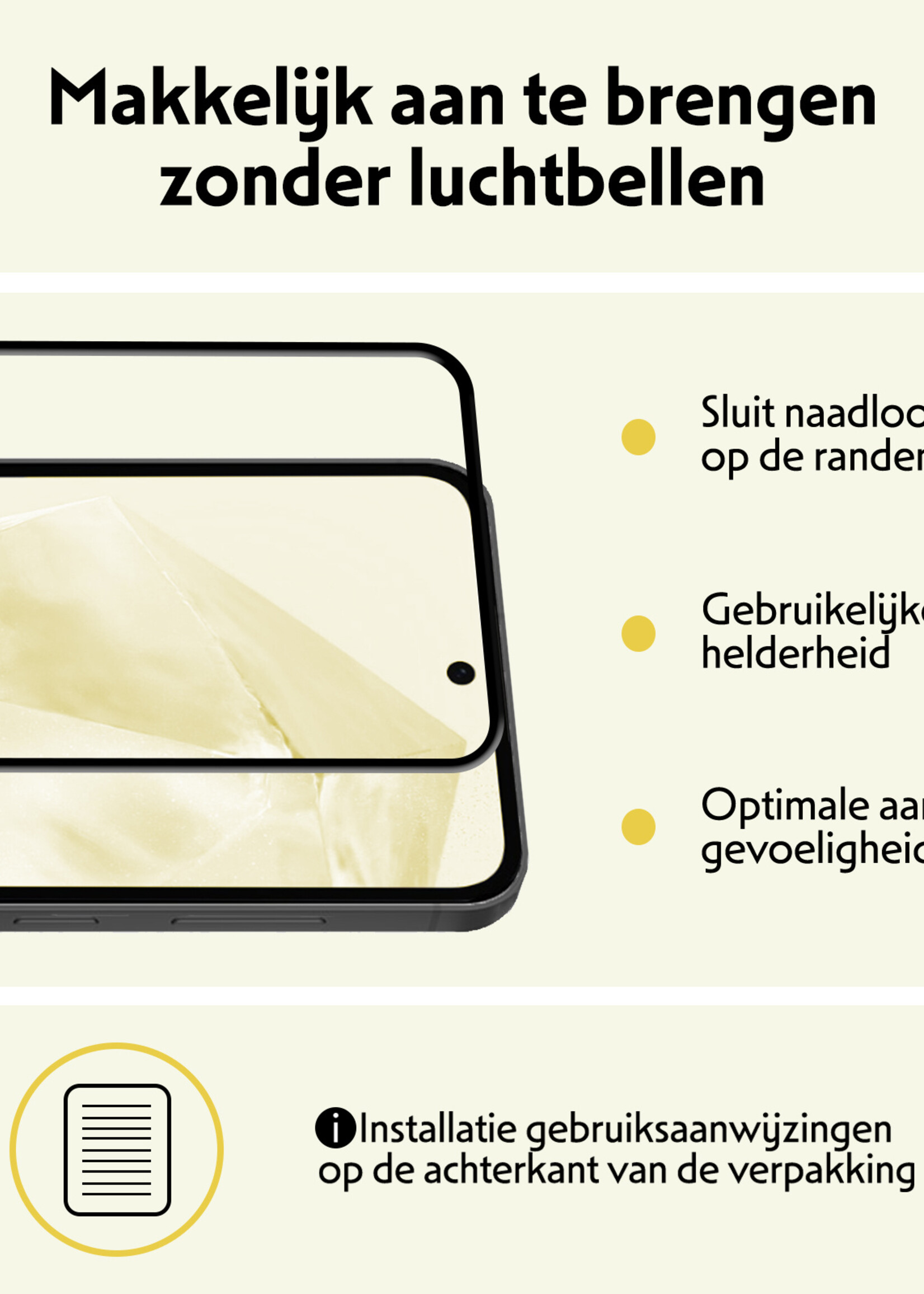 LUQ Screenprotector Geschikt voor Samsung A35 Screenprotector Glas Full Cover - Screenprotector Geschikt voor Samsung Galaxy A35 5G Screenprotector Full Cover - 2 Stuks