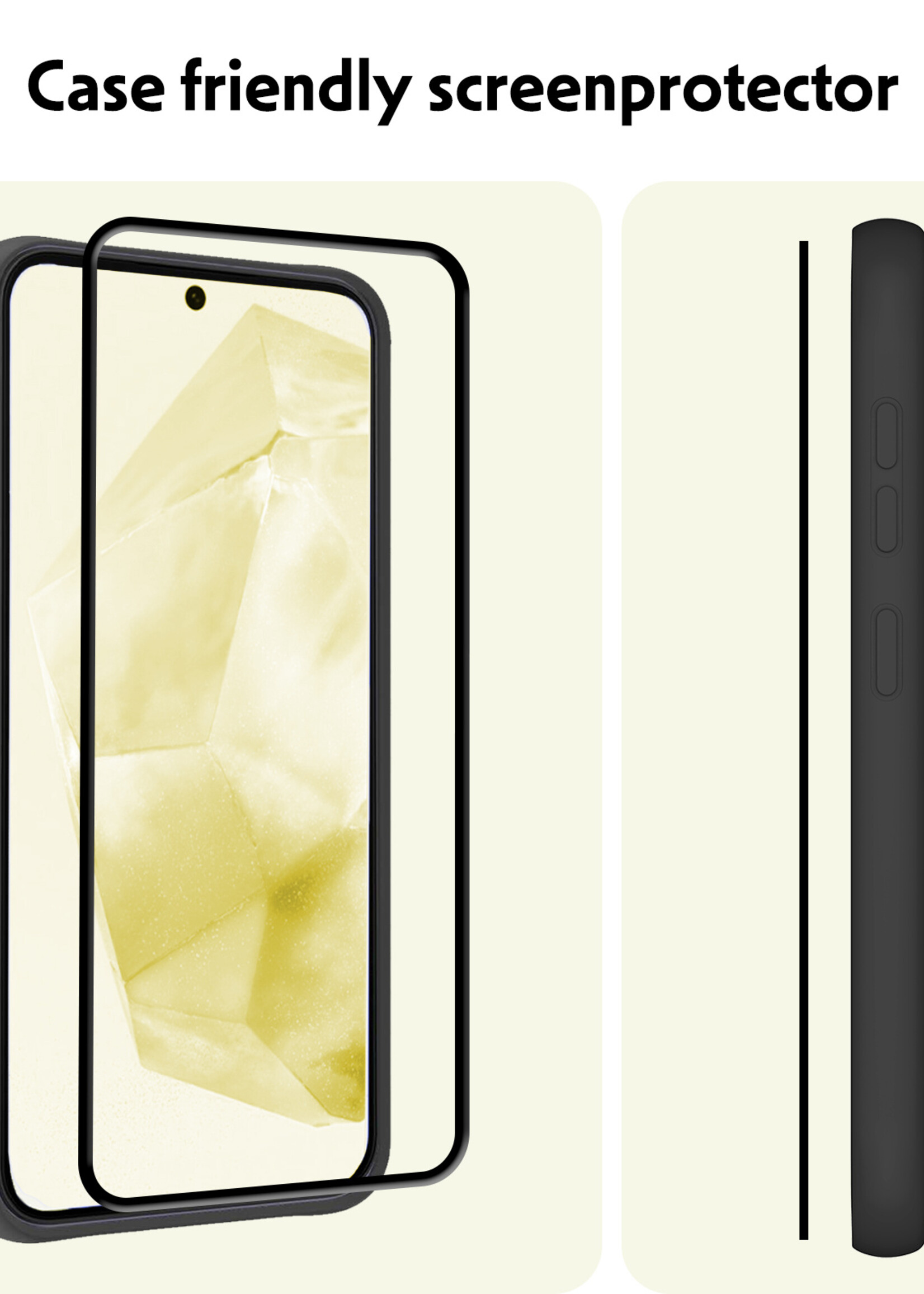 LUQ Screenprotector Geschikt voor Samsung A35 Screenprotector Glas Full Cover - Screenprotector Geschikt voor Samsung Galaxy A35 5G Screenprotector Full Cover - 3 Stuks