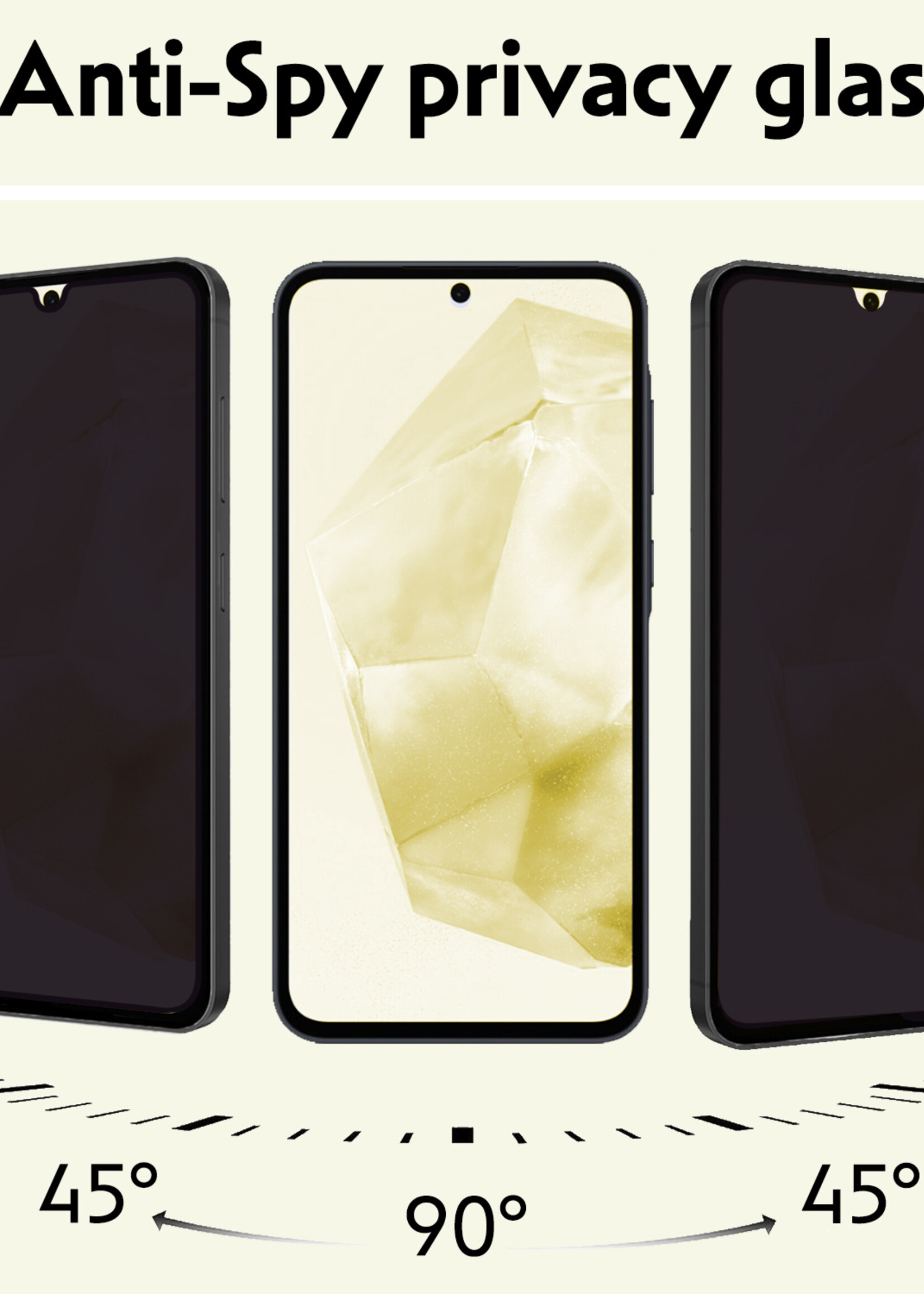 LUQ Screenprotector Geschikt voor Samsung A35 Privacy Screenprotector Bescherm Glas - Privacy Screenprotector Geschikt voor Samsung Galaxy A35 5G Screenprotector Glas