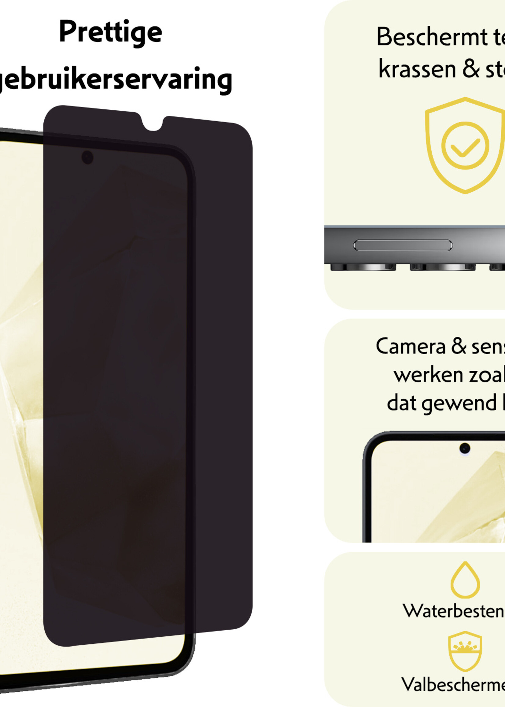 LUQ Screenprotector Geschikt voor Samsung A35 Privacy Screenprotector Bescherm Glas - Privacy Screenprotector Geschikt voor Samsung Galaxy A35 5G Screenprotector Glas
