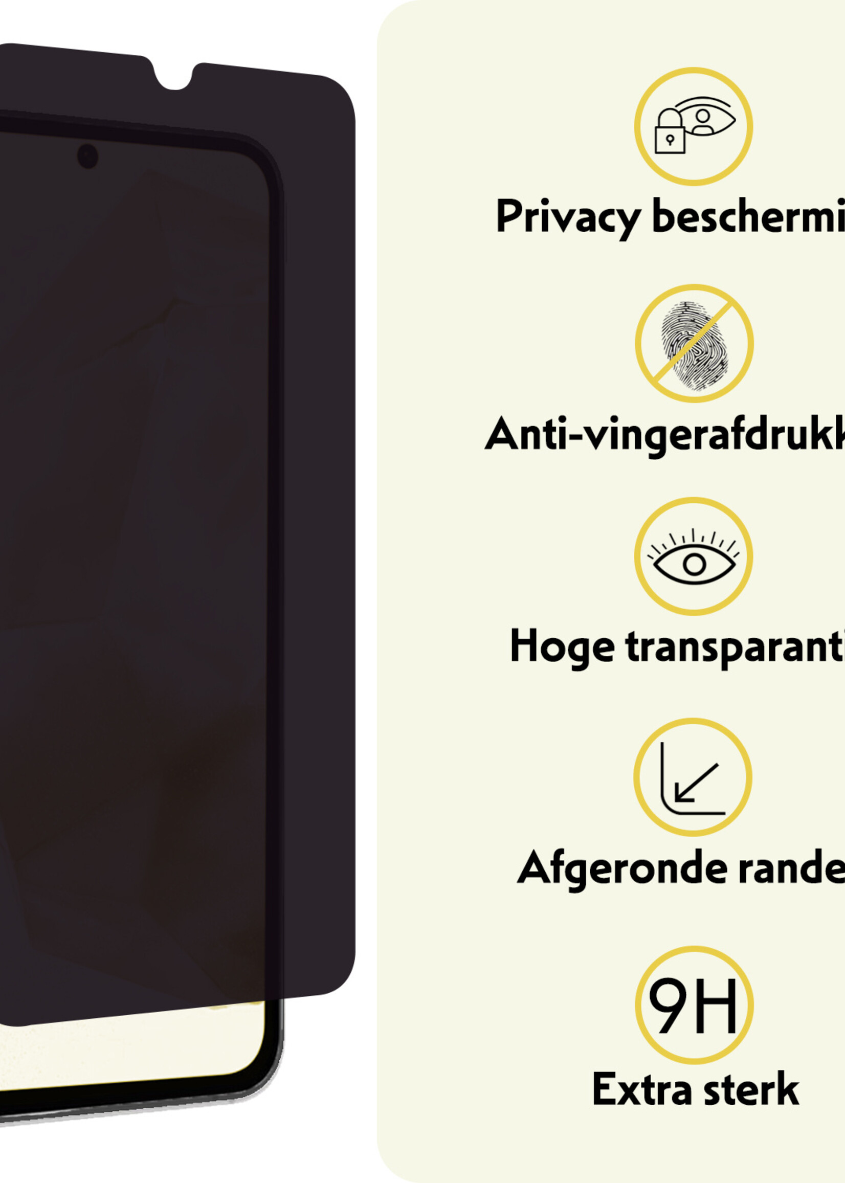 LUQ Screenprotector Geschikt voor Samsung A35 Privacy Screenprotector Bescherm Glas - Privacy Screenprotector Geschikt voor Samsung Galaxy A35 5G Screenprotector Glas - 2 Stuks