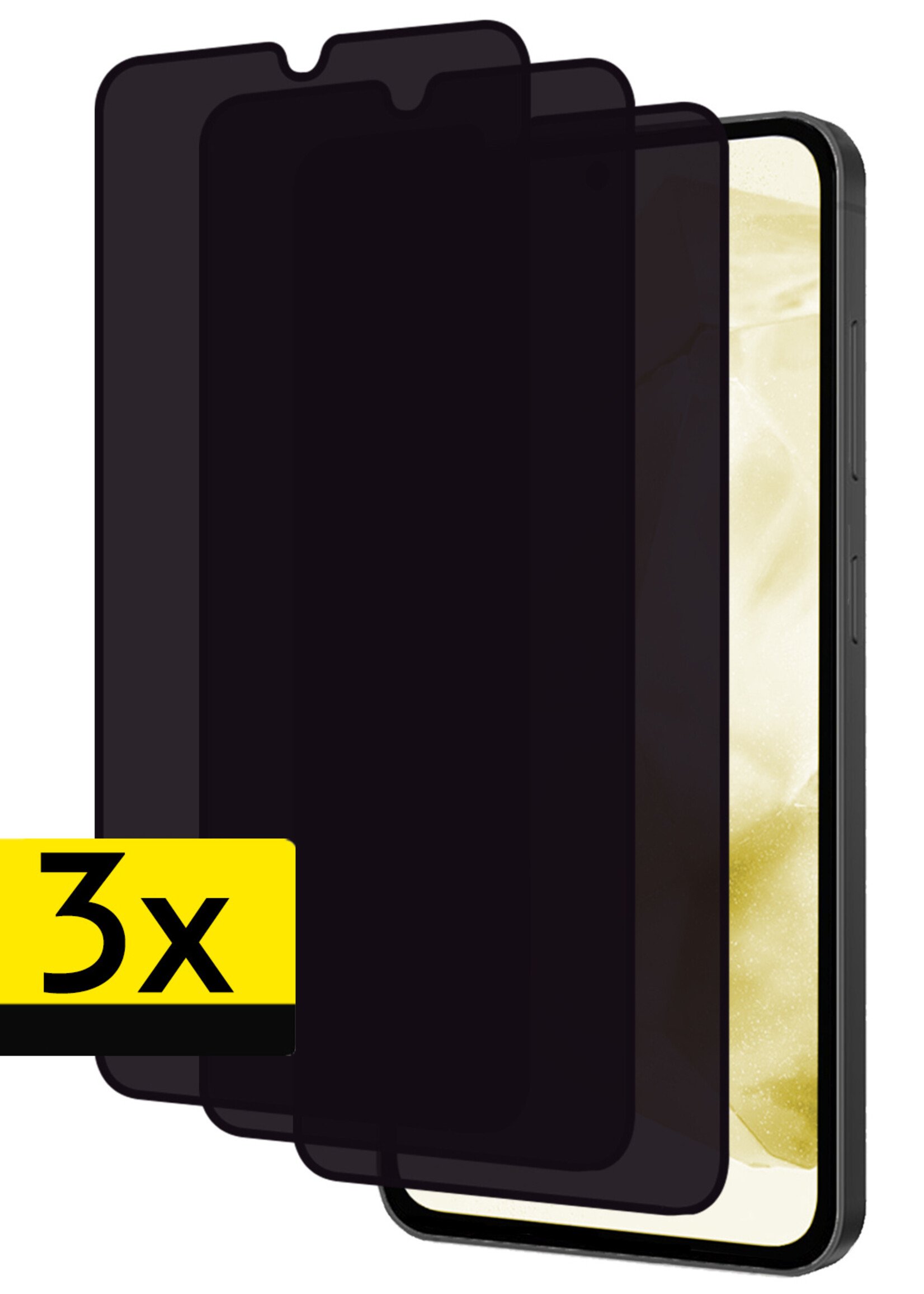 LUQ Screenprotector Geschikt voor Samsung A35 Privacy Screenprotector Bescherm Glas - Privacy Screenprotector Geschikt voor Samsung Galaxy A35 5G Screenprotector Glas - 3 Stuks