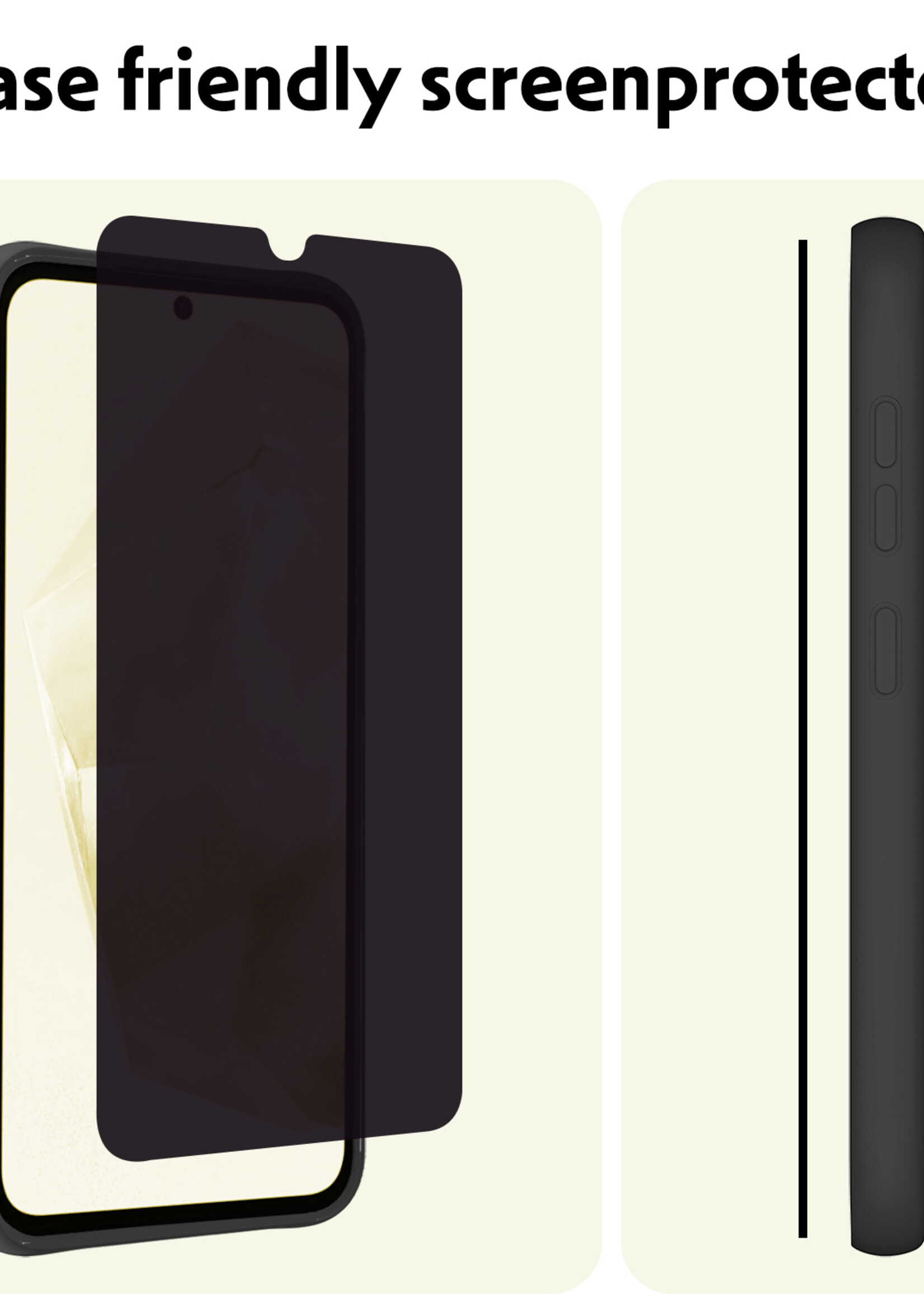 LUQ Screenprotector Geschikt voor Samsung A35 Privacy Screenprotector Bescherm Glas - Privacy Screenprotector Geschikt voor Samsung Galaxy A35 5G Screenprotector Glas - 3 Stuks