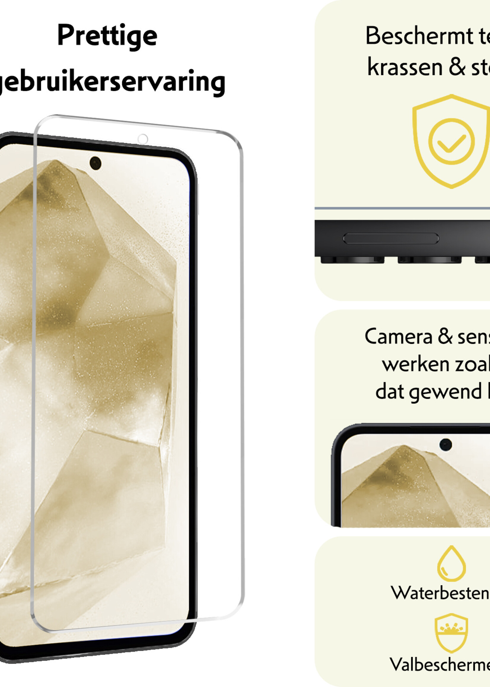 LUQ Screenprotector Geschikt voor Samsung A55 Screenprotector Beschermglas Gehard Glas - Screenprotector Geschikt voor Samsung Galaxy A55 Screenprotector Glas - 2 Stuks