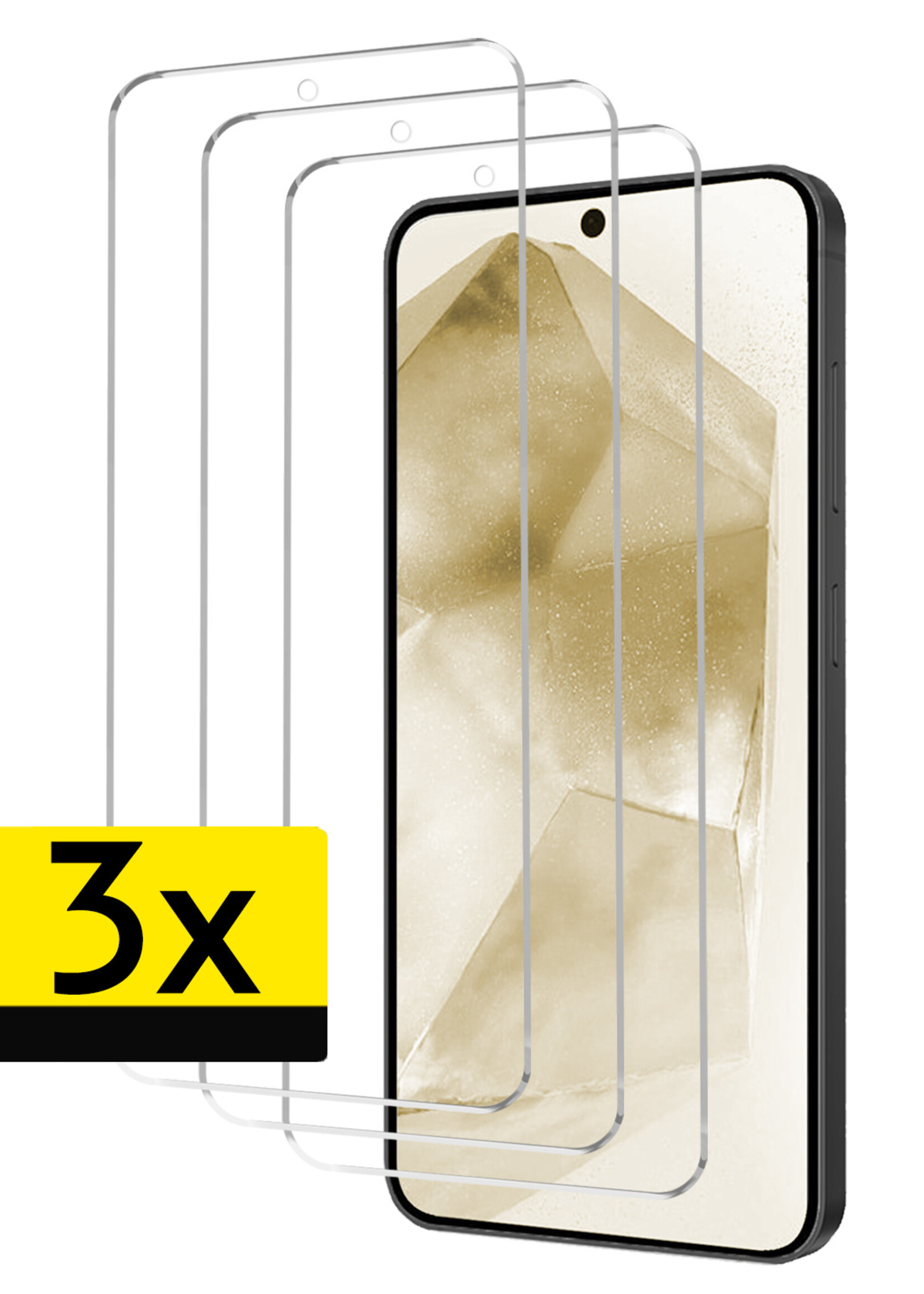 LUQ Screenprotector Geschikt voor Samsung A55 Screenprotector Beschermglas Gehard Glas - Screenprotector Geschikt voor Samsung Galaxy A55 Screenprotector Glas - 3 Stuks