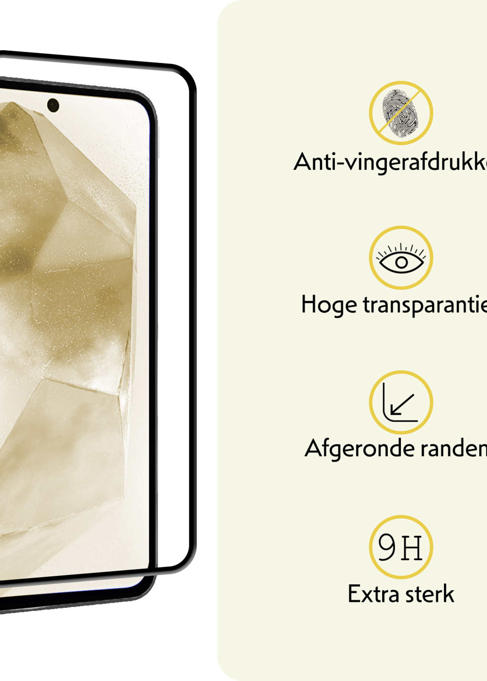 LUQ Screenprotector Geschikt voor Samsung A55 Screenprotector Glas Full Cover - Screenprotector Geschikt voor Samsung Galaxy A55 Screenprotector Full Cover - 2 Stuks