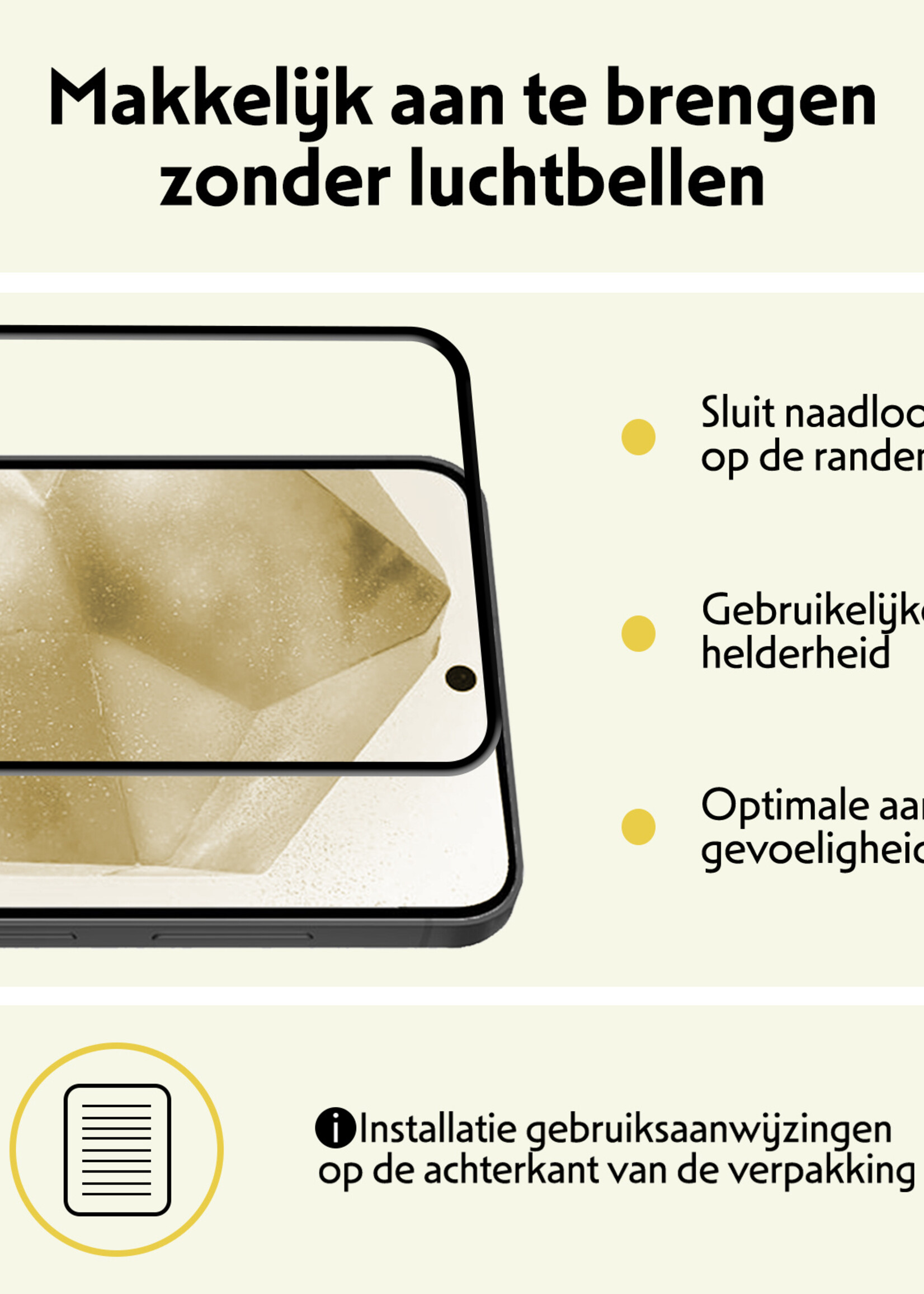 LUQ Screenprotector Geschikt voor Samsung A55 Screenprotector Glas Full Cover - Screenprotector Geschikt voor Samsung Galaxy A55 Screenprotector Full Cover - 2 Stuks