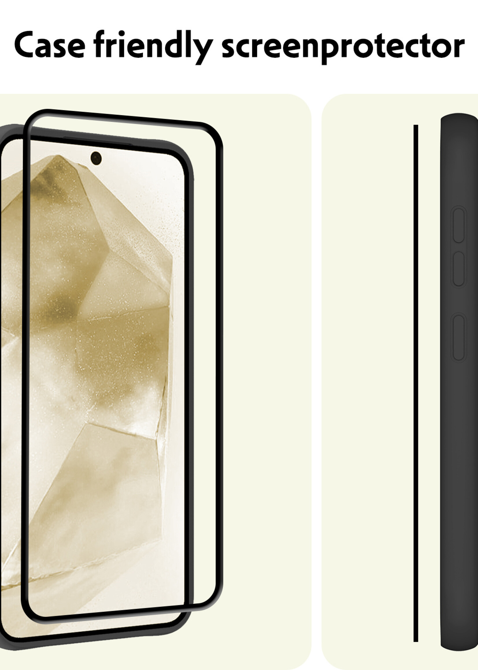 LUQ Screenprotector Geschikt voor Samsung A55 Screenprotector Glas Full Cover - Screenprotector Geschikt voor Samsung Galaxy A55 Screenprotector Full Cover - 2 Stuks