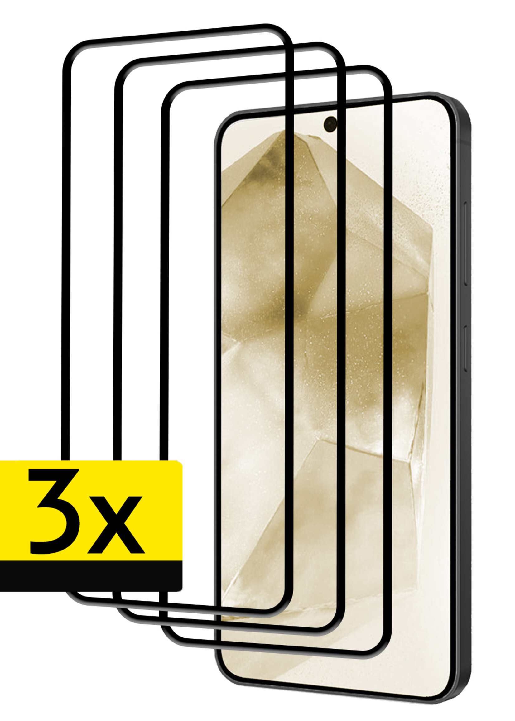 LUQ Screenprotector Geschikt voor Samsung A55 Screenprotector Glas Full Cover - Screenprotector Geschikt voor Samsung Galaxy A55 Screenprotector Full Cover - 3 Stuks