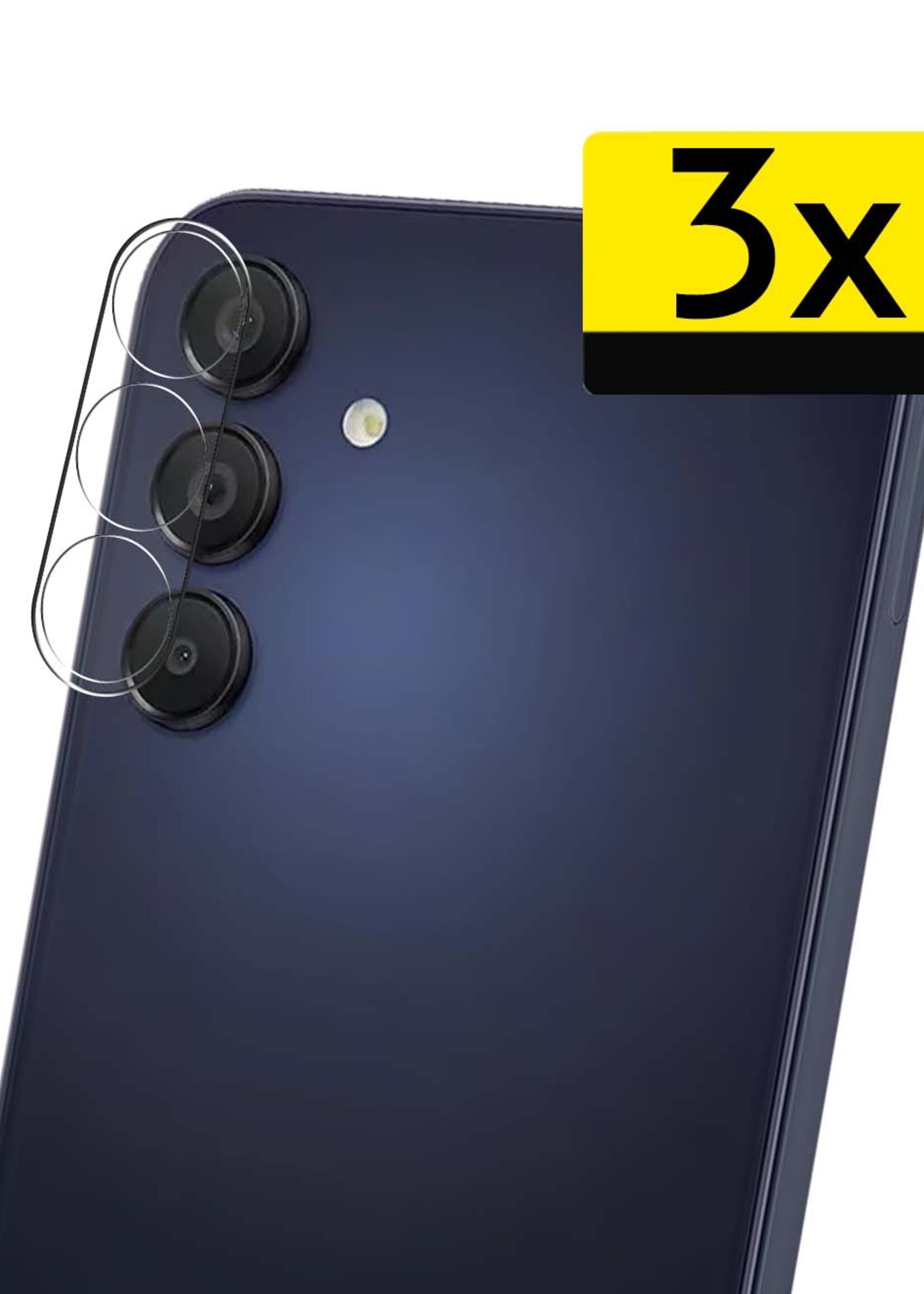 LUQ Screenprotector Geschikt voor Samsung A35 Camera Screenprotector Tempered Glass - Screenprotector Geschikt voor Samsung Galaxy A35 5G Screenprotector Camera Screenprotector - 3 Stuks
