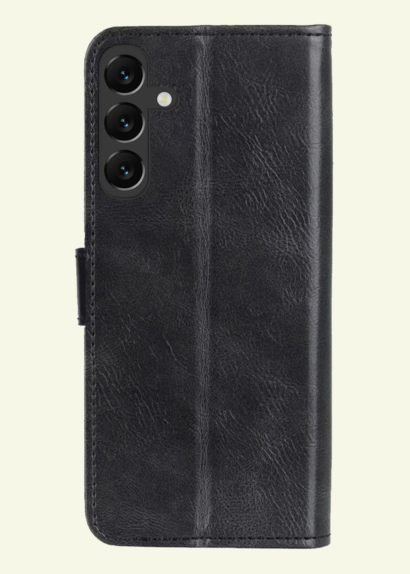 LUQ Hoesje Geschikt voor Samsung A55 Hoesje Book Case Hoes Wallet Cover Met 2x Screenprotector - Hoes Geschikt voor Samsung Galaxy A55 Hoesje Bookcase Hoes - Zwart