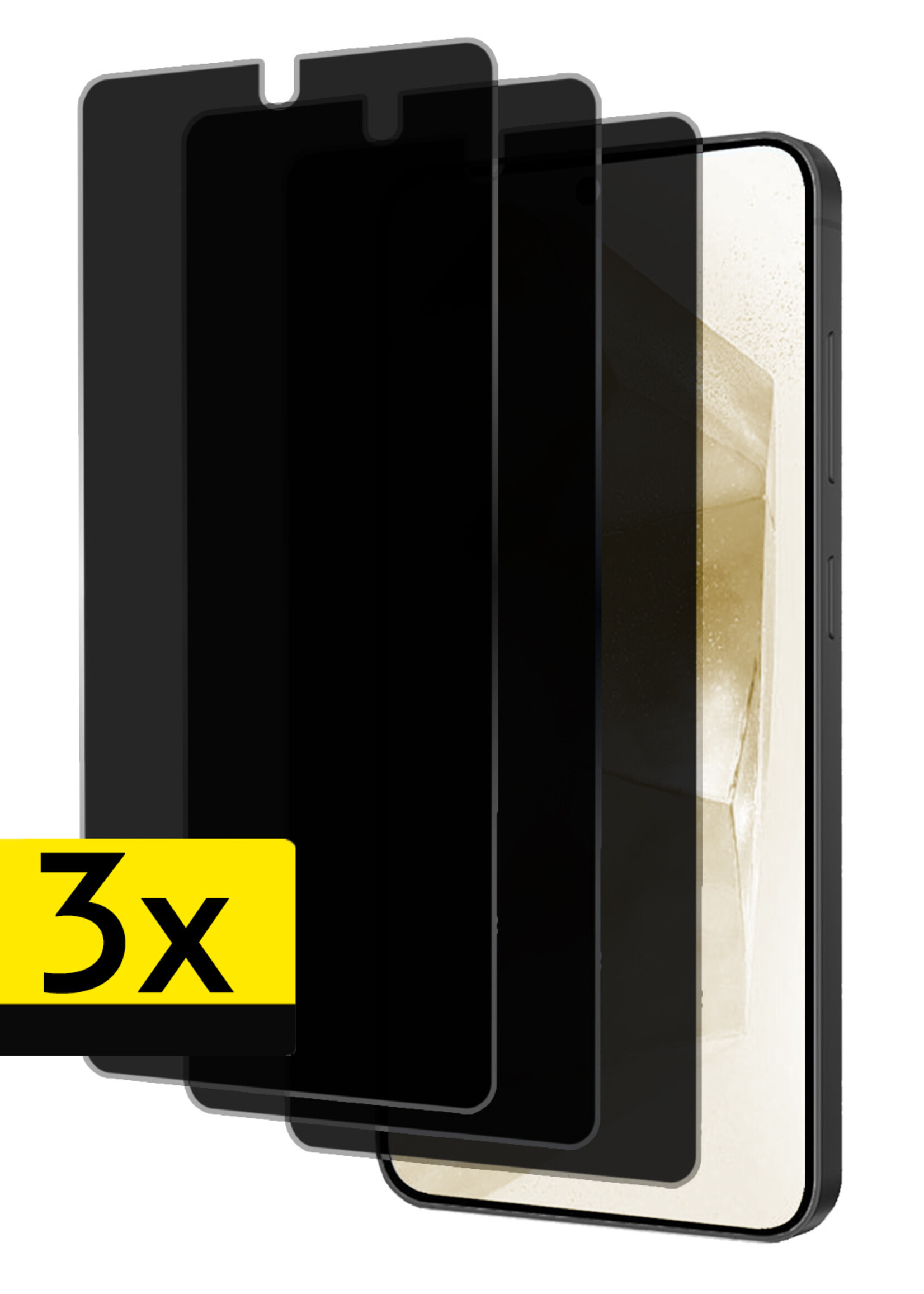 LUQ Screenprotector Geschikt voor Samsung A55 Privacy Screenprotector Bescherm Glas - Privacy Screenprotector Geschikt voor Samsung Galaxy A55 Screenprotector Glas - 3 Stuks