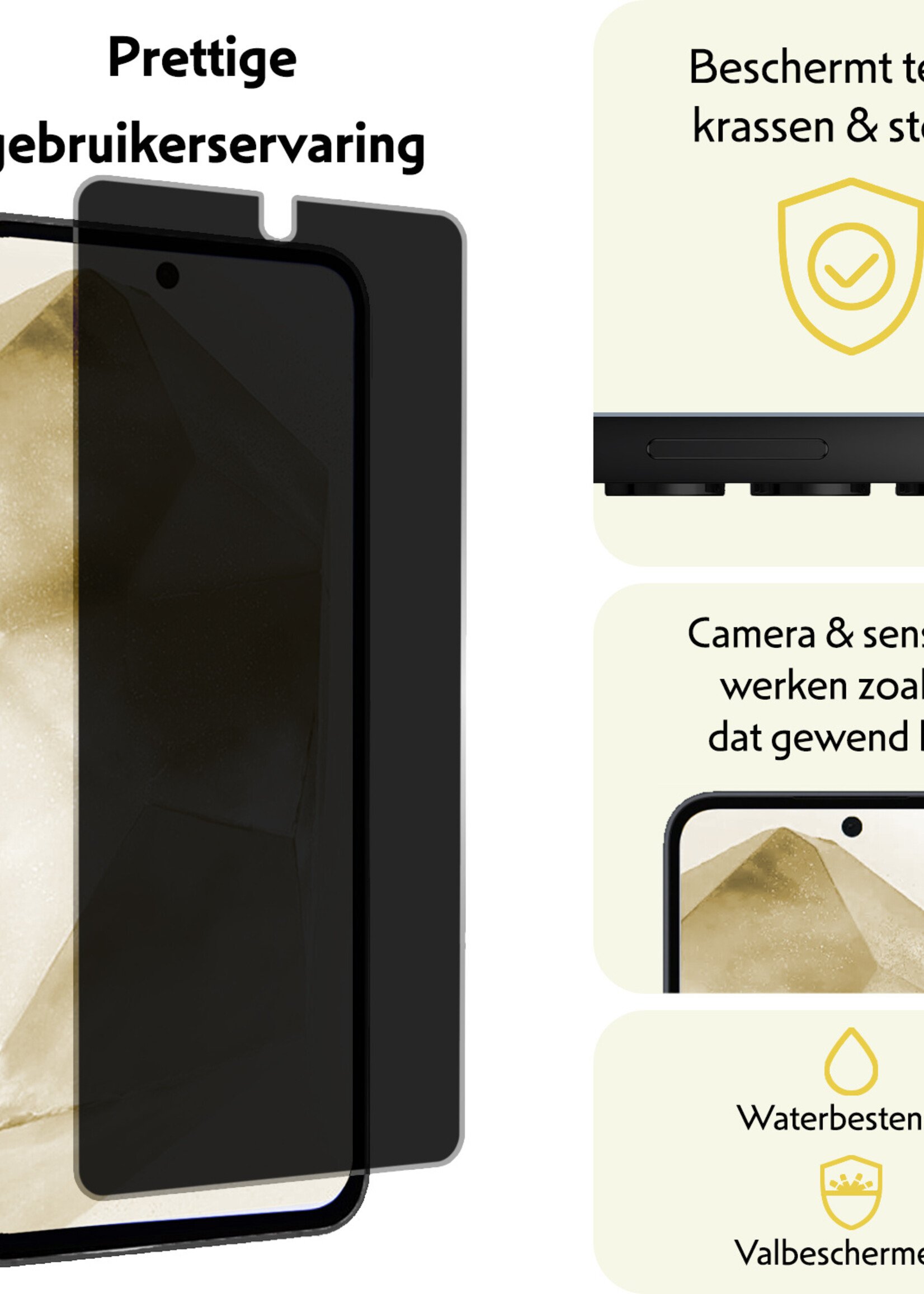 LUQ Screenprotector Geschikt voor Samsung A55 Privacy Screenprotector Bescherm Glas - Privacy Screenprotector Geschikt voor Samsung Galaxy A55 Screenprotector Glas - 2 Stuks