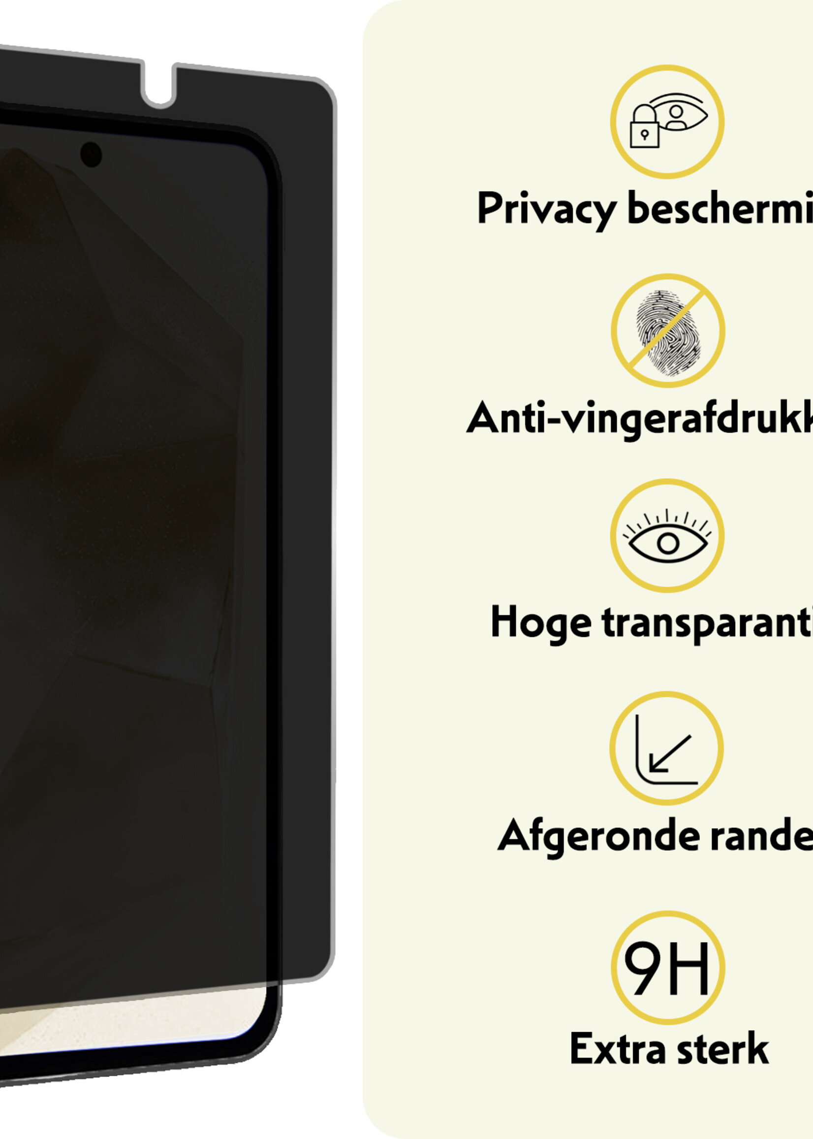 LUQ Screenprotector Geschikt voor Samsung A55 Privacy Screenprotector Bescherm Glas - Privacy Screenprotector Geschikt voor Samsung Galaxy A55 Screenprotector Glas