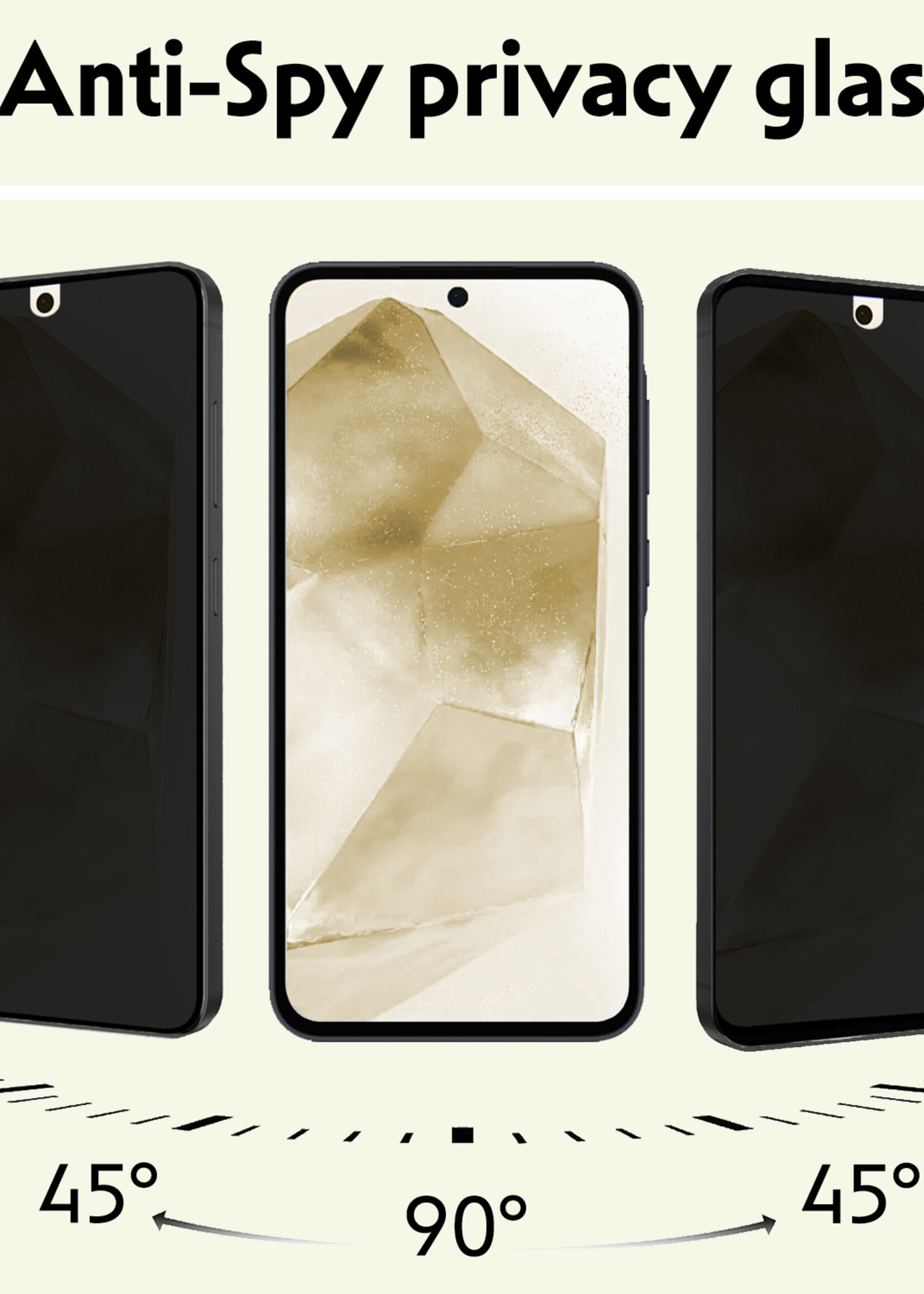 LUQ Screenprotector Geschikt voor Samsung A55 Privacy Screenprotector Bescherm Glas - Privacy Screenprotector Geschikt voor Samsung Galaxy A55 Screenprotector Glas