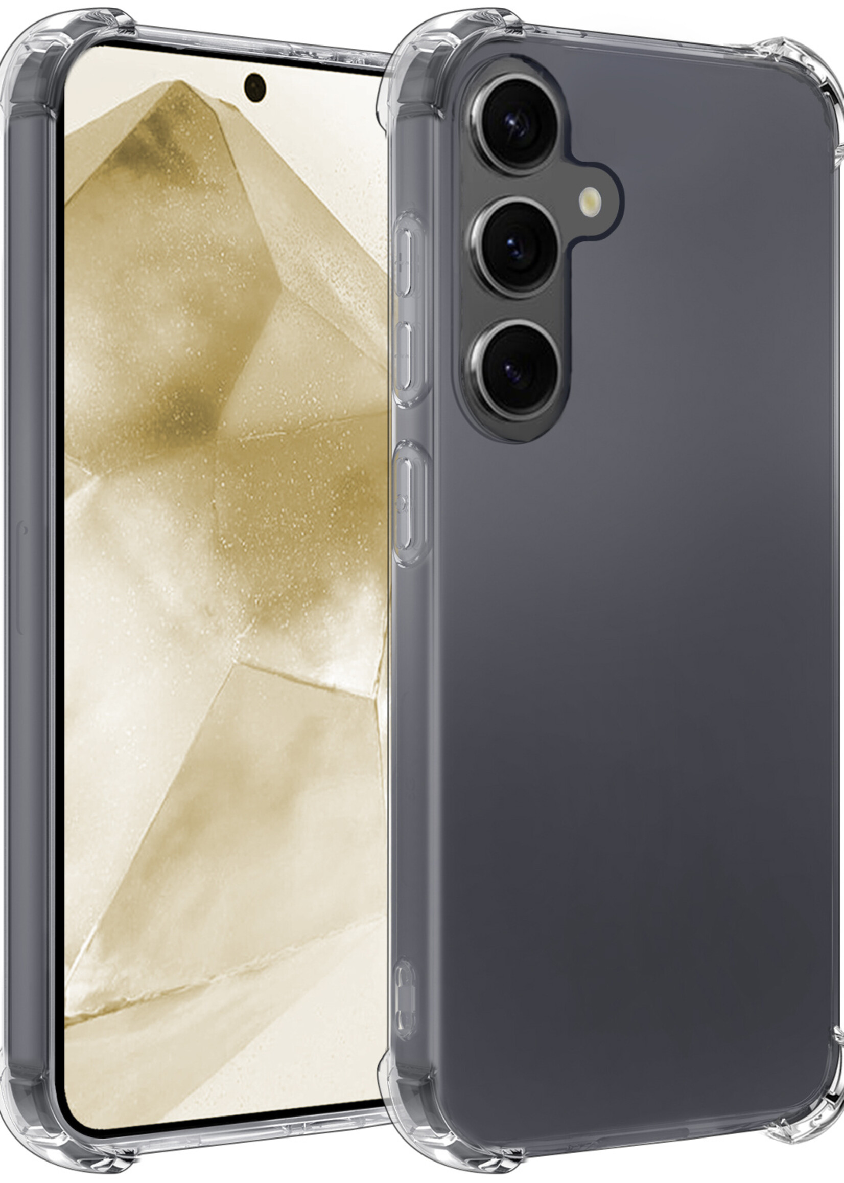 LUQ Hoesje Geschikt voor Samsung A55 Hoesje Shockproof Case Siliconen - Hoes Geschikt voor Samsung Galaxy A55 Hoes Cover Siliconen - Transparant