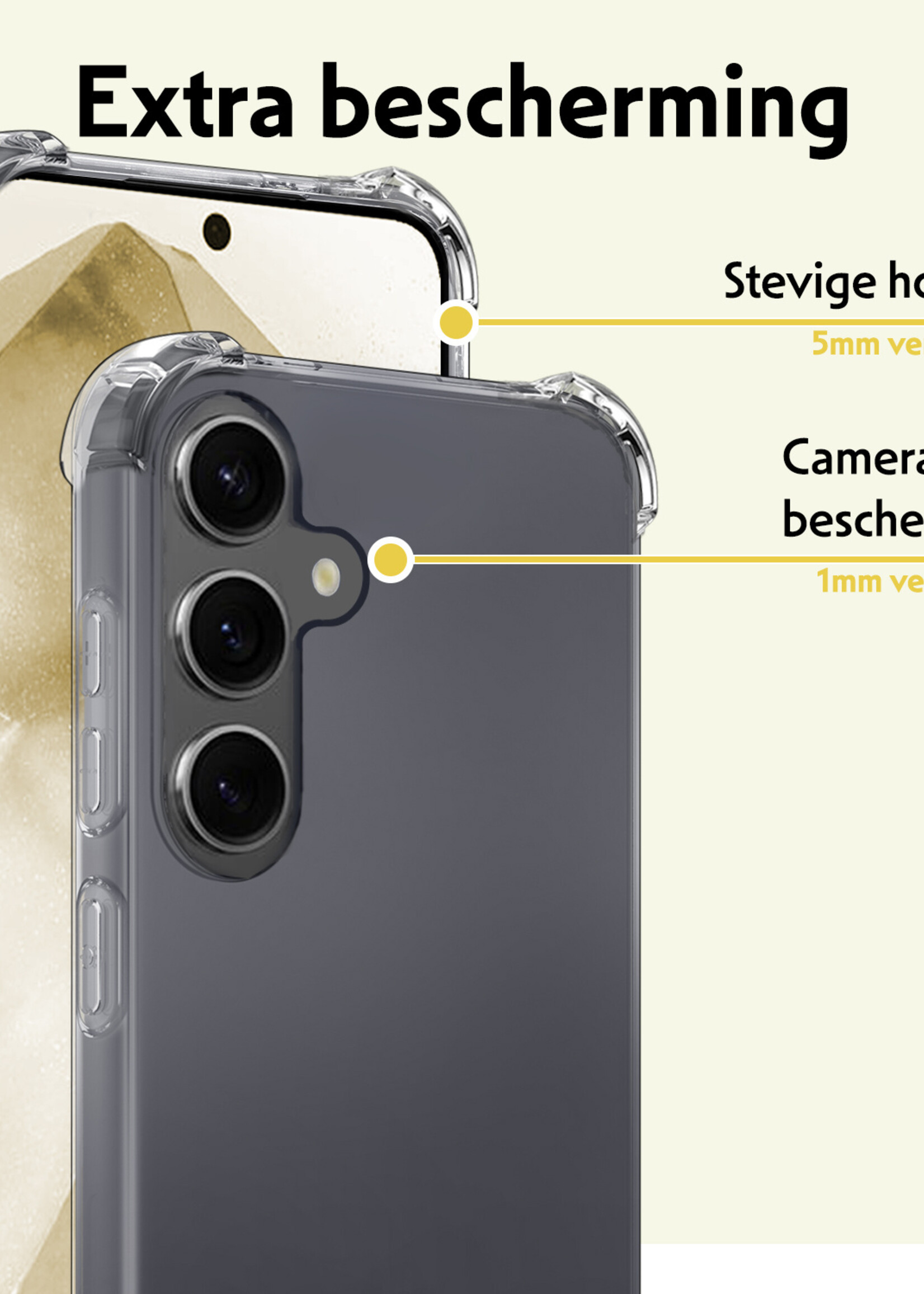 LUQ Hoesje Geschikt voor Samsung A55 Hoesje Shockproof Case Siliconen - Hoes Geschikt voor Samsung Galaxy A55 Hoes Cover Siliconen - Transparant - 2 Stuks