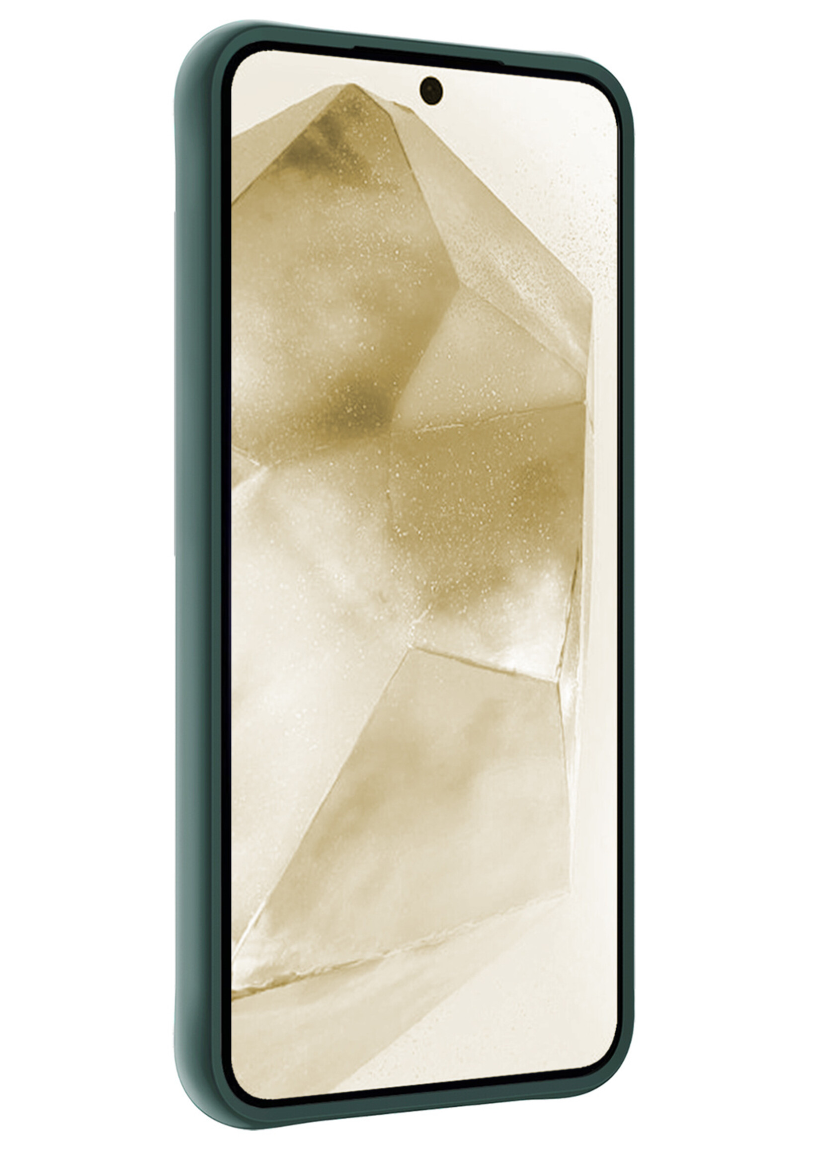 LUQ Hoesje Geschikt voor Samsung A55 Hoesje Siliconen Case Met Screenprotector - Hoes Geschikt voor Samsung Galaxy A55 Hoes Siliconen - Donkergroen