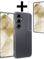 LUQ LUQ Samsung Galaxy A55 Hoesje Siliconen Met Screenprotector - Transparant