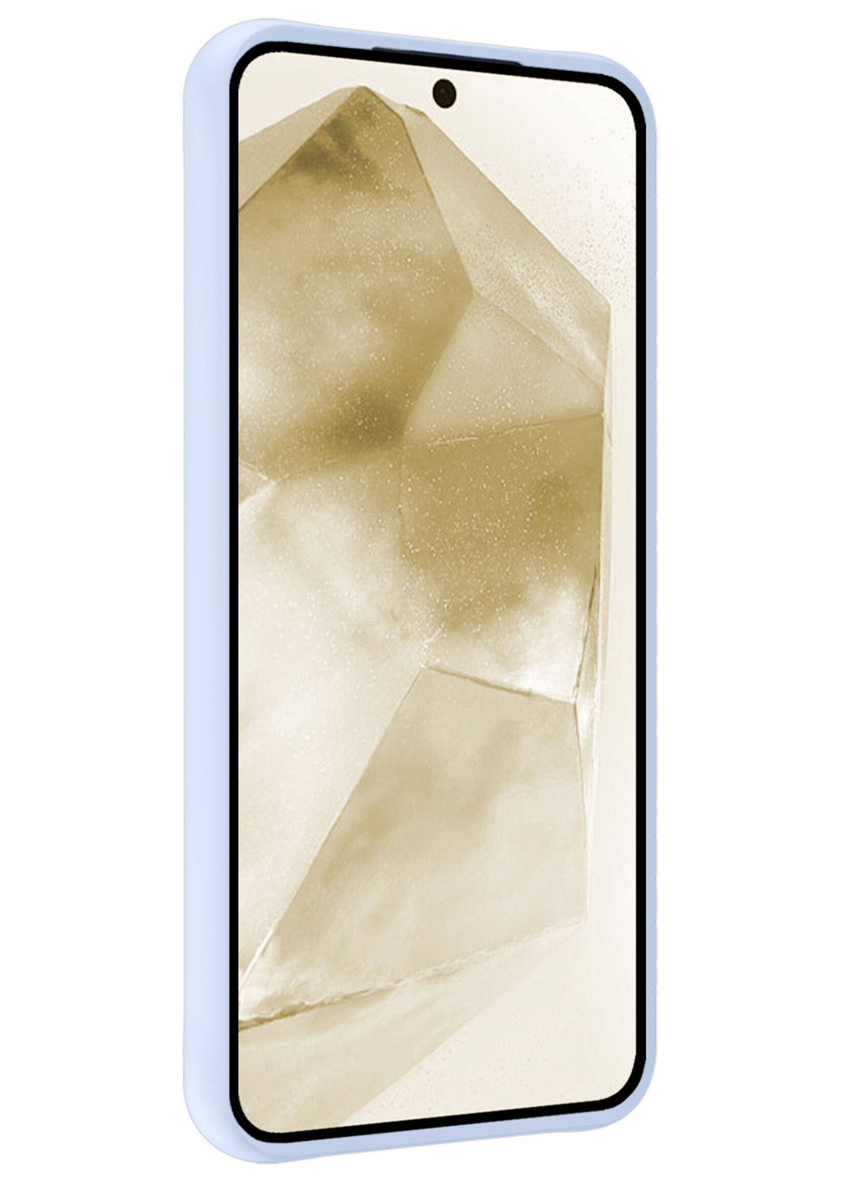 LUQ Hoesje Geschikt voor Samsung A55 Hoesje Siliconen Case Met 2x Screenprotector - Hoes Geschikt voor Samsung Galaxy A55 Hoes Siliconen - Lichtblauw