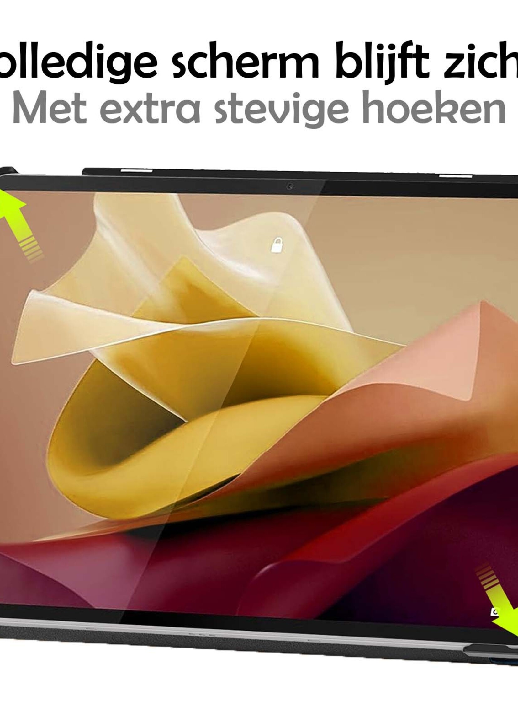 LUQ Hoes Geschikt voor Lenovo Tab P12 Hoes Luxe Hoesje Case Met Uitsparing Geschikt voor Lenovo Pen - Hoesje Geschikt voor Lenovo Tab P12 Hoes Cover - Donkerblauw