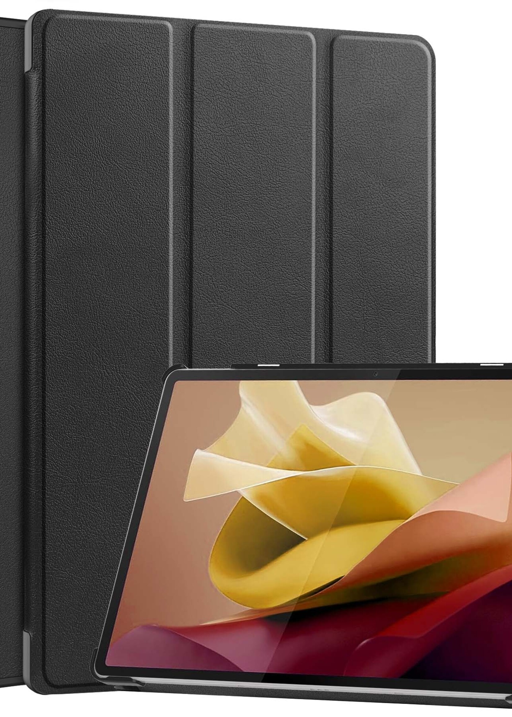 LUQ Hoes Geschikt voor Lenovo Tab P12 Hoes Luxe Hoesje Case Met Uitsparing Geschikt voor Lenovo Pen - Hoesje Geschikt voor Lenovo Tab P12 Hoes Cover - Zwart