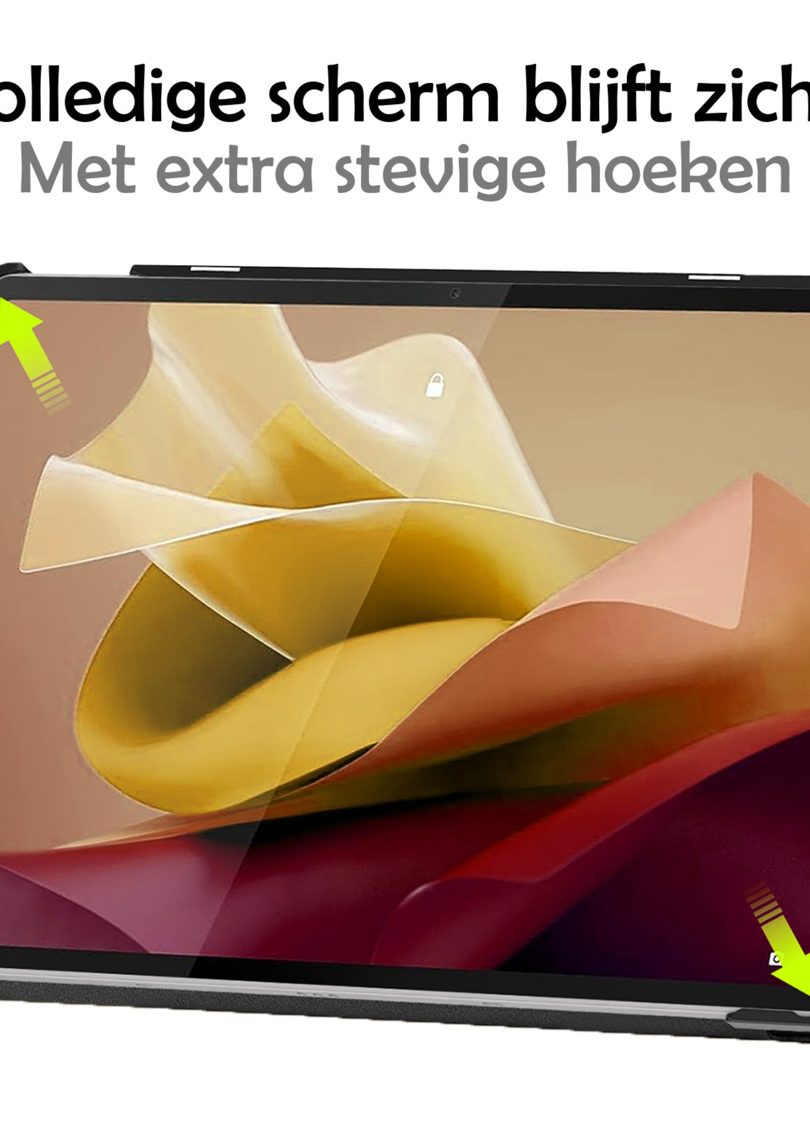 LUQ Hoes Geschikt voor Lenovo Tab P12 Hoes Luxe Hoesje Case Met Uitsparing Geschikt voor Lenovo Pen - Hoesje Geschikt voor Lenovo Tab P12 Hoes Cover - Zwart