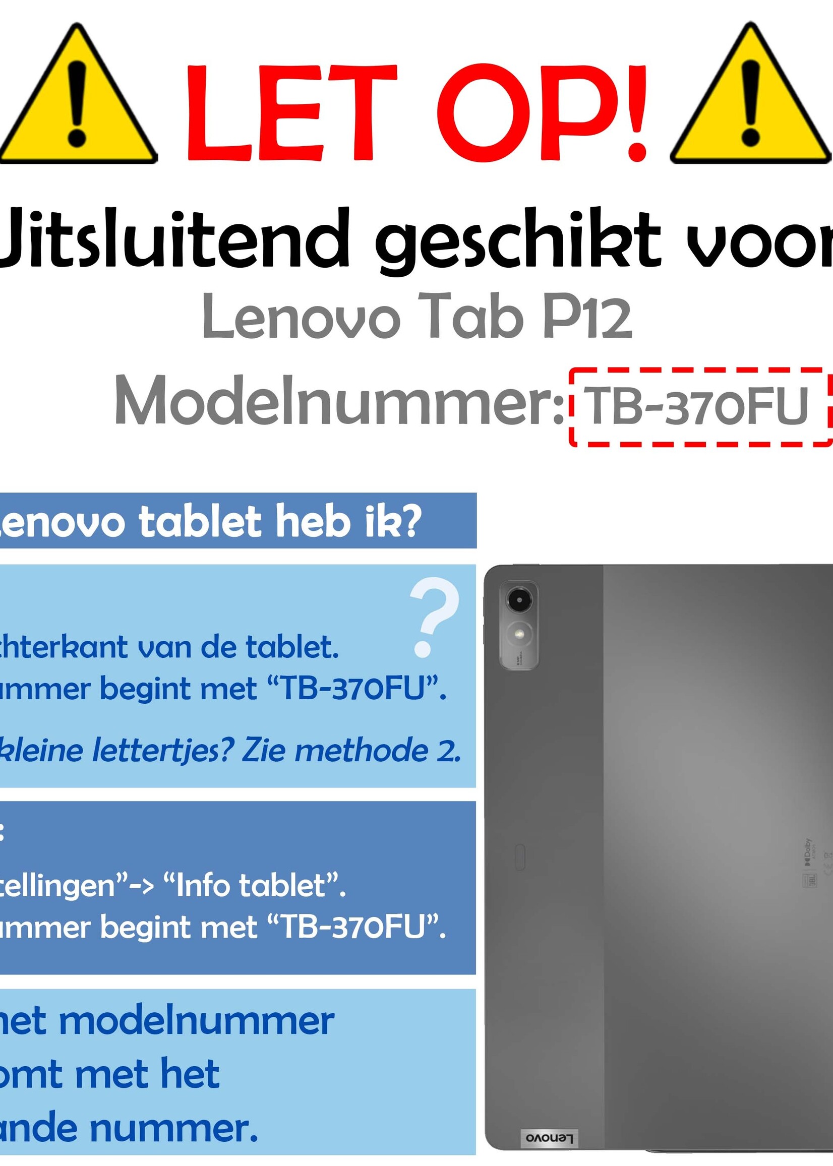 LUQ Hoes Geschikt voor Lenovo Tab P12 Hoes Luxe Hoesje Case Met Uitsparing Geschikt voor Lenovo Pen Met Screenprotector - Hoesje Geschikt voor Lenovo Tab P12 Hoes Cover - Rood
