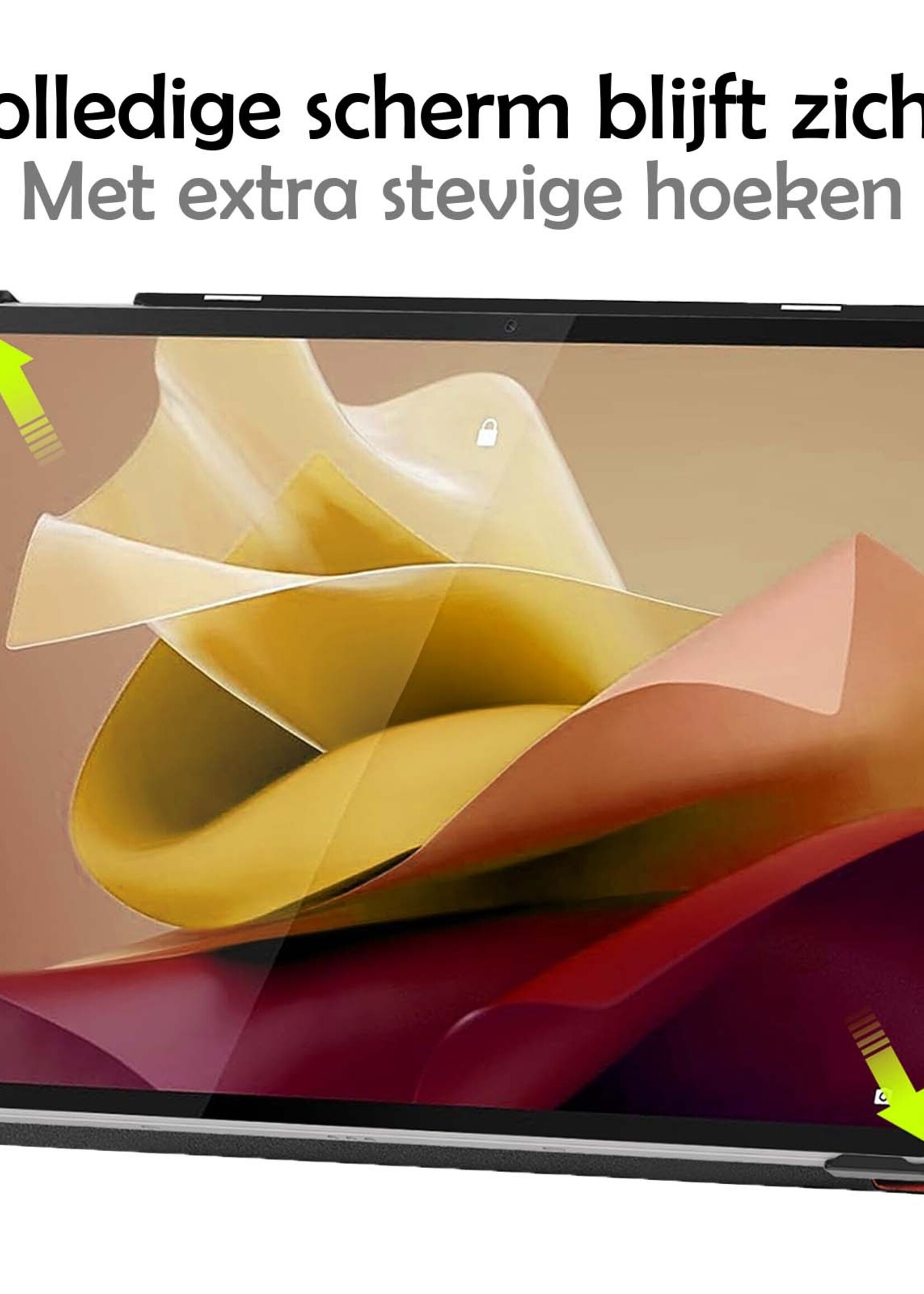 LUQ Hoes Geschikt voor Lenovo Tab P12 Hoes Luxe Hoesje Case Met Uitsparing Geschikt voor Lenovo Pen Met Screenprotector - Hoesje Geschikt voor Lenovo Tab P12 Hoes Cover - Rood