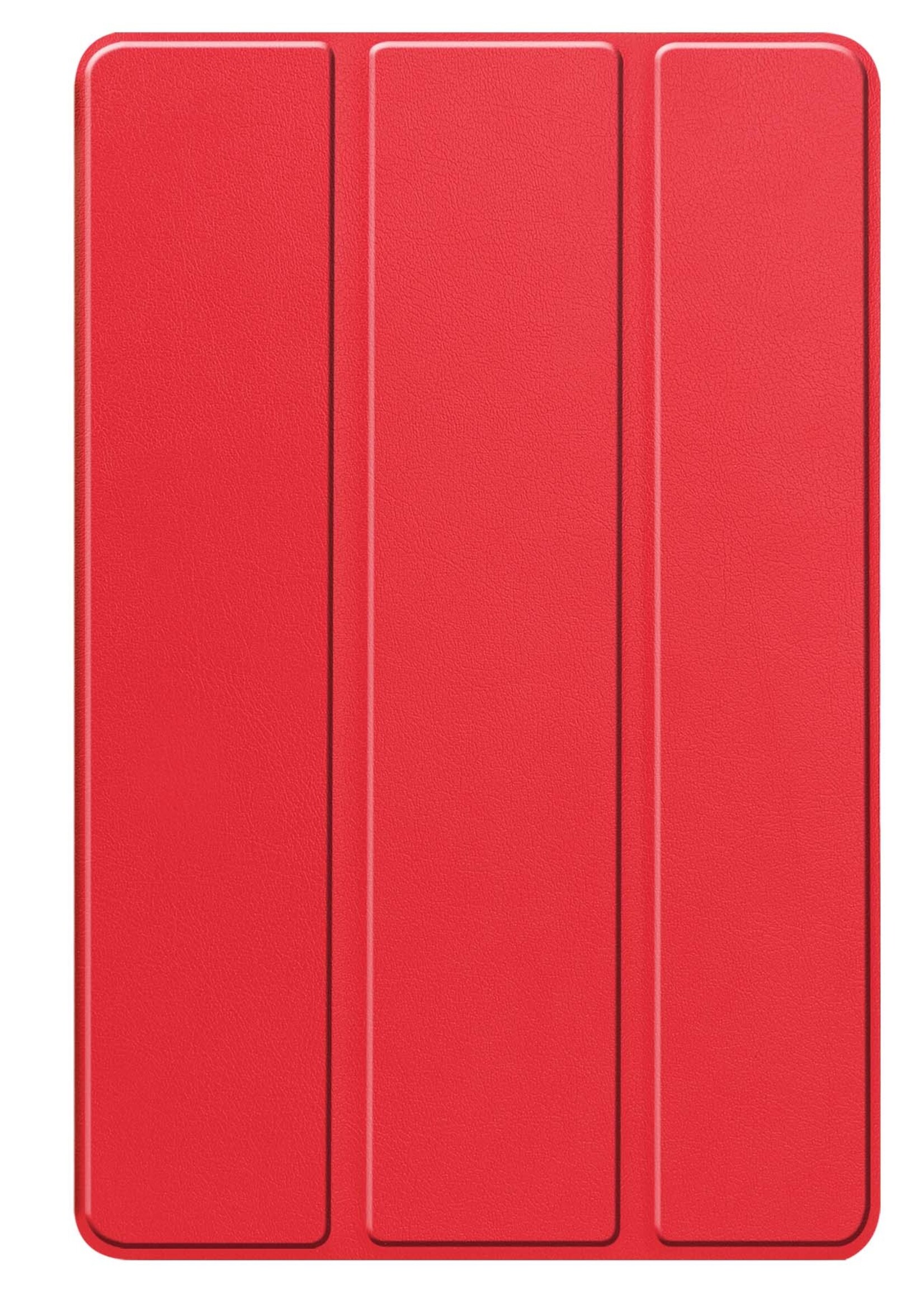 LUQ Hoes Geschikt voor Lenovo Tab P12 Hoes Luxe Hoesje Case Met Uitsparing Geschikt voor Lenovo Pen Met Screenprotector - Hoesje Geschikt voor Lenovo Tab P12 Hoes Cover - Rood