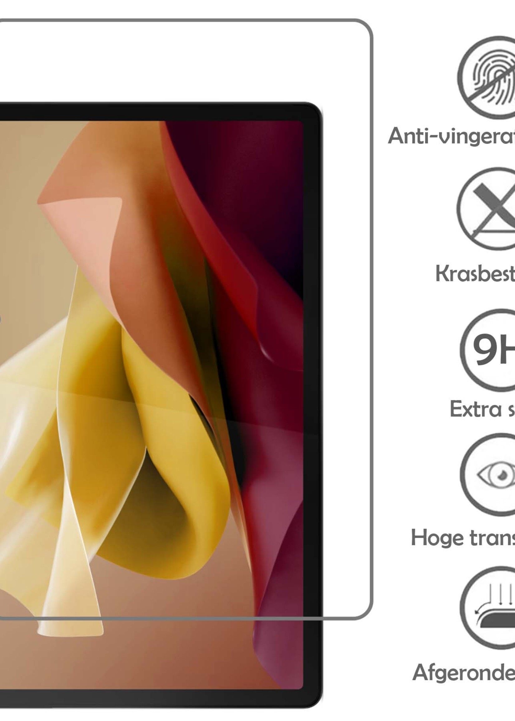 LUQ Hoes Geschikt voor Lenovo Tab P12 Hoes Luxe Hoesje Case Met Uitsparing Geschikt voor Lenovo Pen Met Screenprotector - Hoesje Geschikt voor Lenovo Tab P12 Hoes Cover - Rood