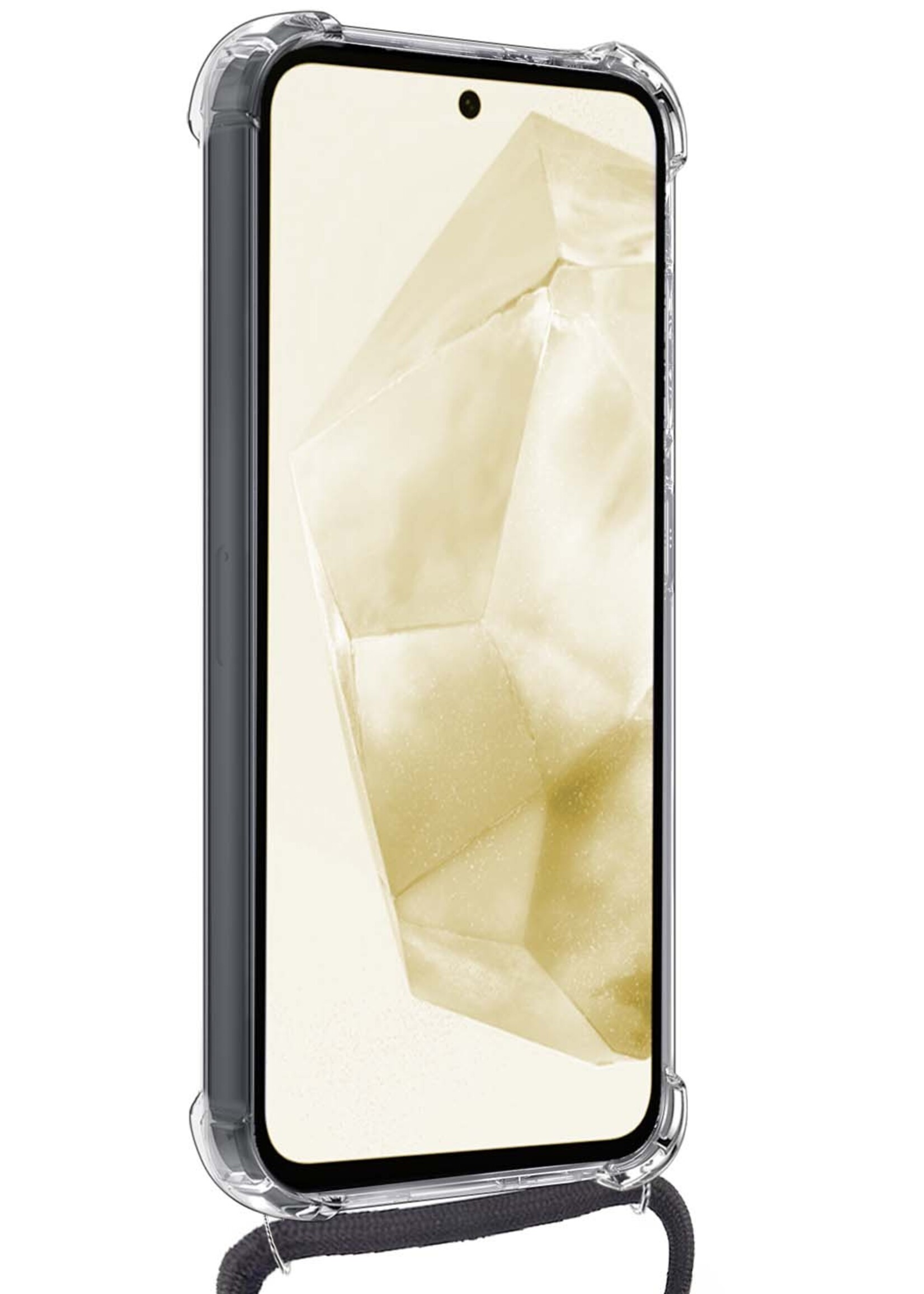 LUQ Hoesje Geschikt voor Samsung A35 Hoesje Shockproof Case Siliconen Hoes Met Koord - Transparant