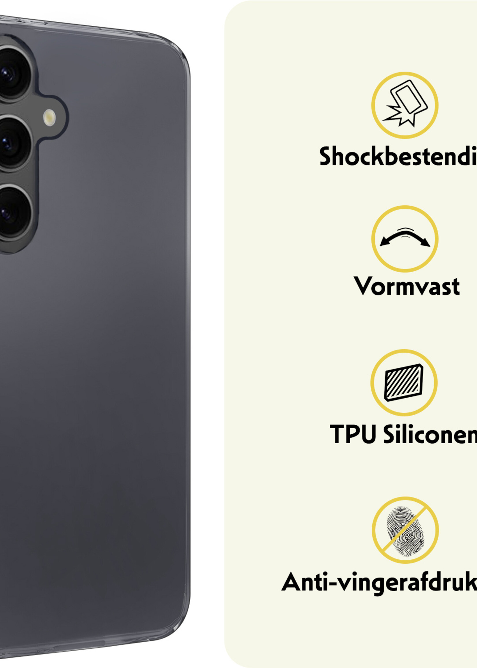 LUQ Hoesje Geschikt voor Samsung A35 Hoesje Siliconen Case - Hoes Geschikt voor Samsung Galaxy A35 5G Hoes Siliconen - Transparant