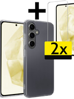 LUQ LUQ Samsung Galaxy A35 Hoesje Siliconen Met 2x Screenprotector - Transparant