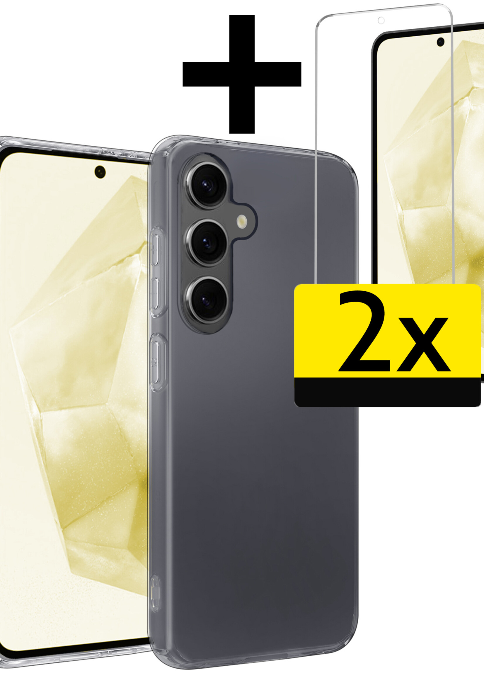 LUQ Hoesje Geschikt voor Samsung A35 Hoesje Siliconen Case Met 2x Screenprotector - Hoes Geschikt voor Samsung Galaxy A35 5G Hoes Siliconen - Transparant